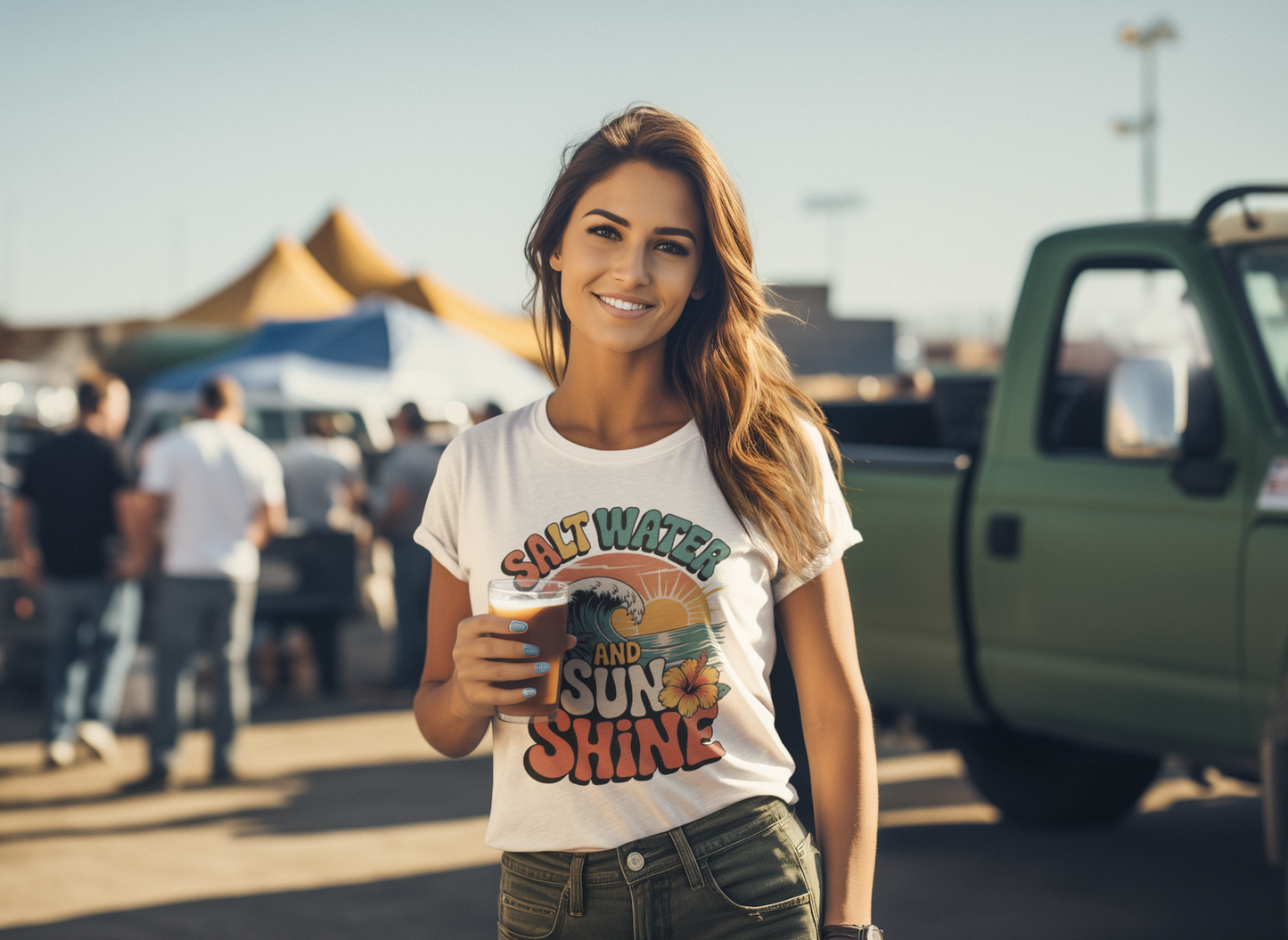 Summer- Salt Water & Sunshine Tee Printify T-Shirt Rhythm & Drip Apparel