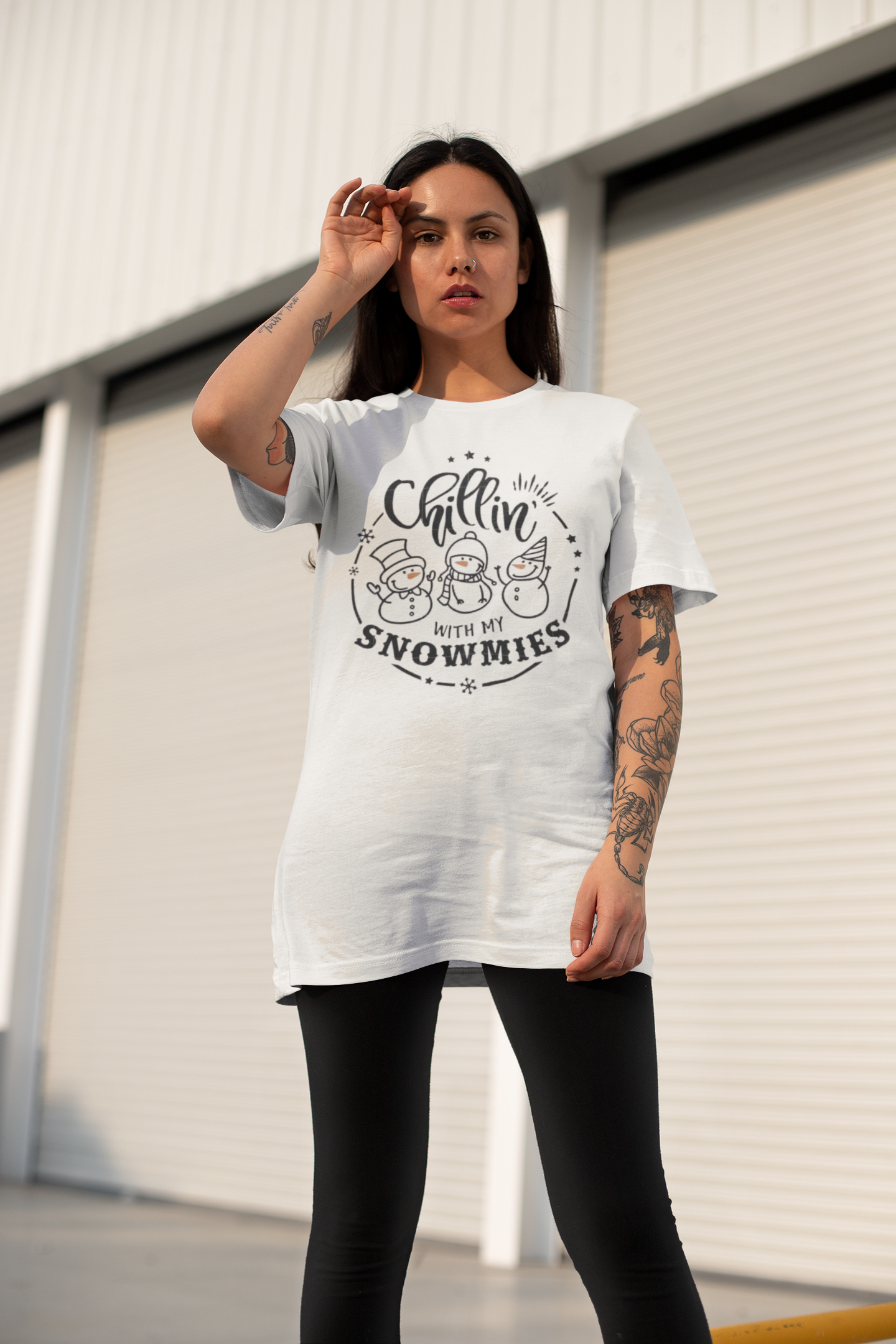 Winter- Chillin' with My Snowmies T-Shirt Printify T-Shirt Rhythm & Drip Apparel