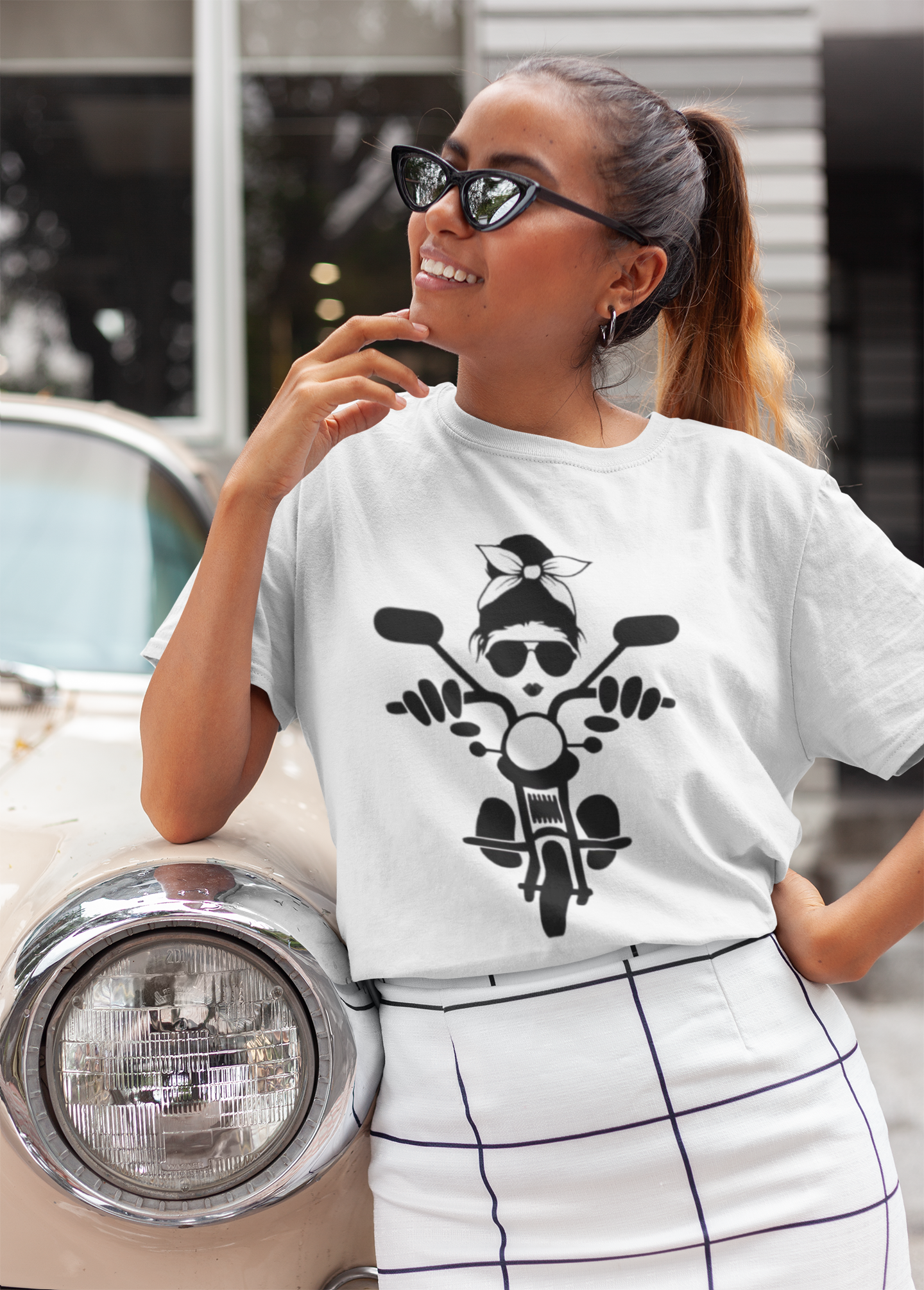 Biker Girl T-Shirt Printify T-Shirt Rhythm & Drip Apparel