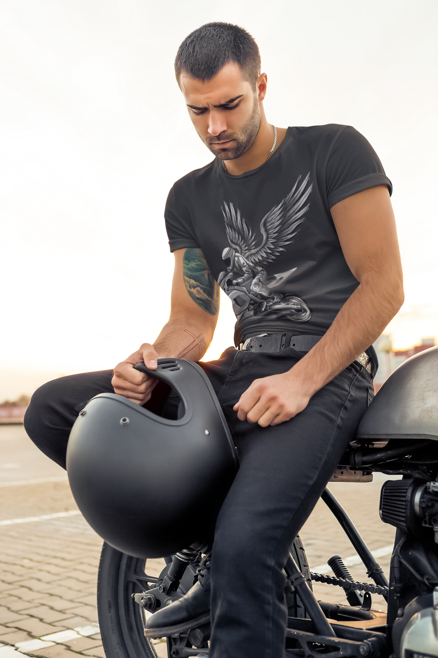 Wings of Freedom Motorbike T-Shirt Printify T-Shirt Rhythm & Drip Apparel
