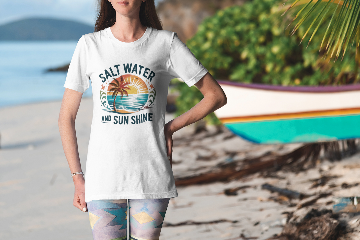 Summer- Sunshine & Salt Water T-Shirt Printify T-Shirt Rhythm & Drip Apparel