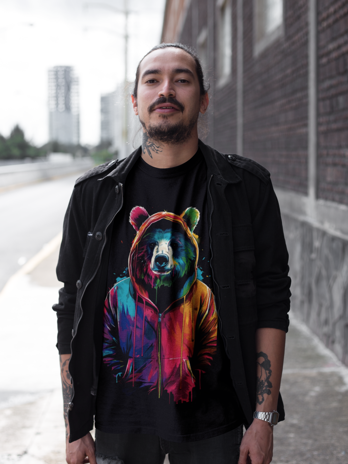 Colorful Bear Graphic T-Shirt Printify T-Shirt Rhythm & Drip Apparel