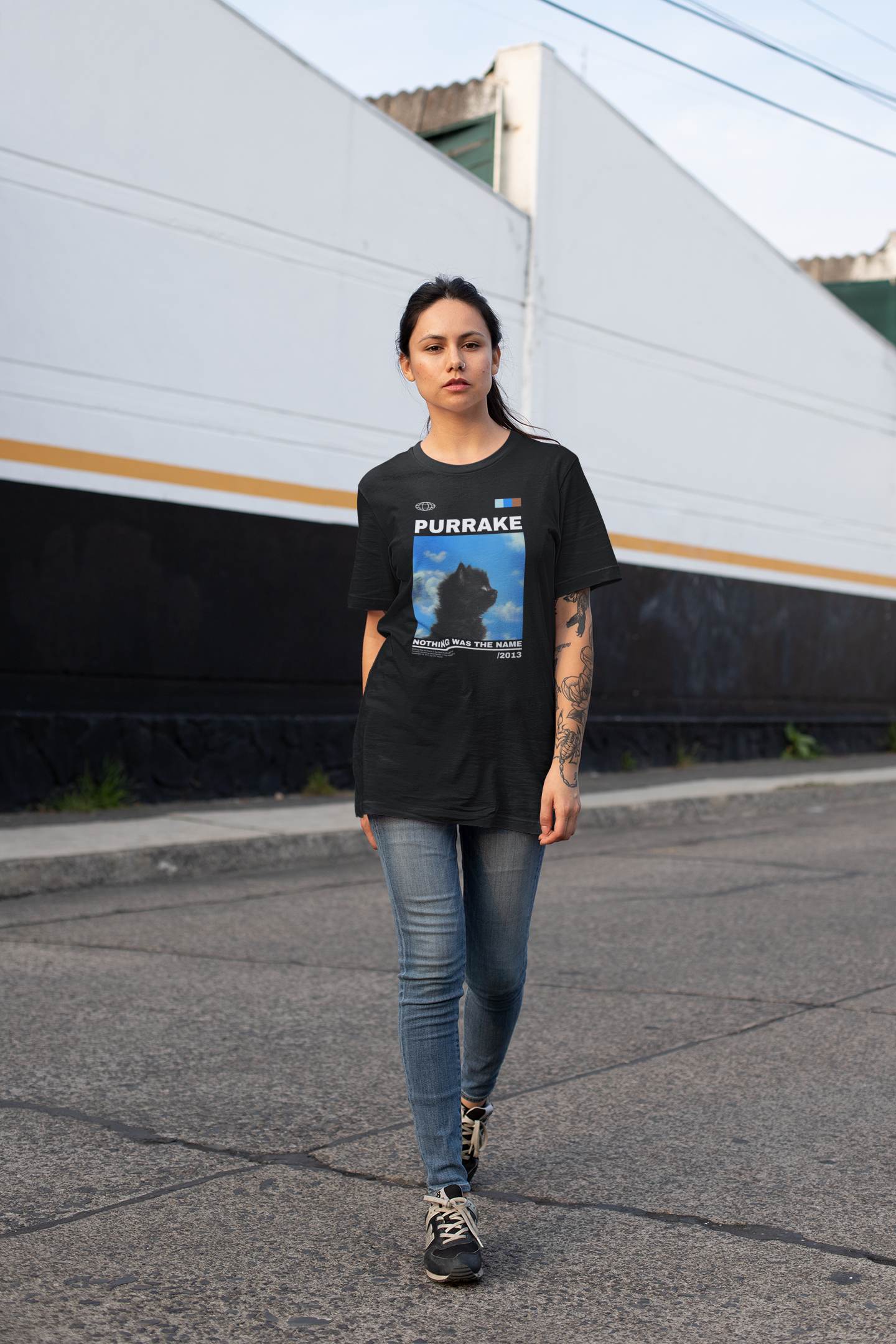 Music- PURRAKE Cat Shirt Printify T-Shirt Rhythm & Drip Apparel