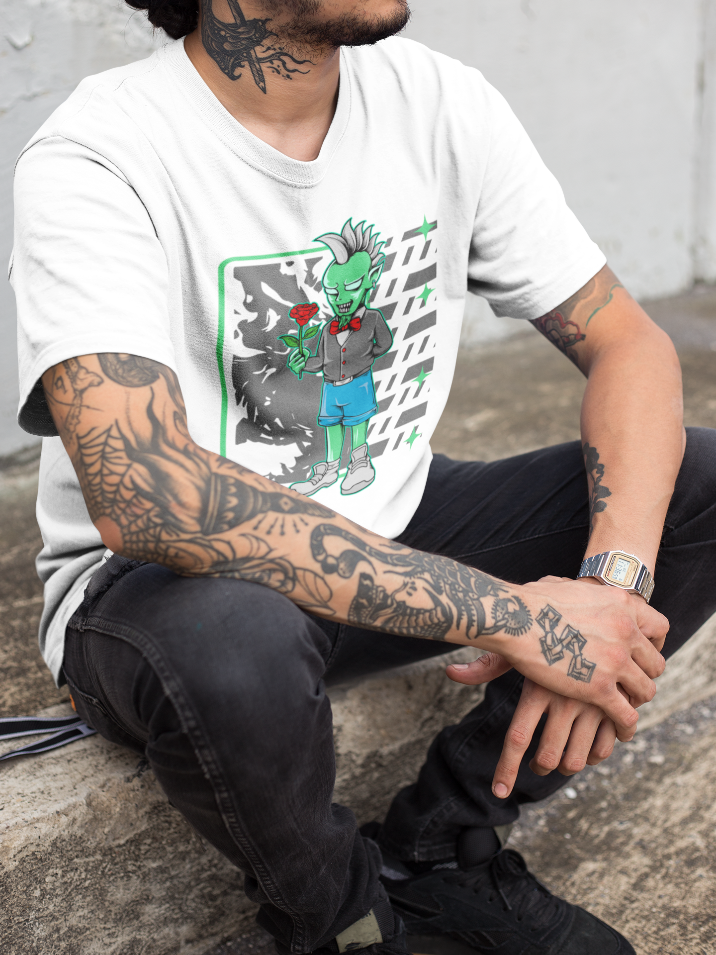Anime Inspired Rocker Zombie Tee Printify T-Shirt Rhythm & Drip Apparel