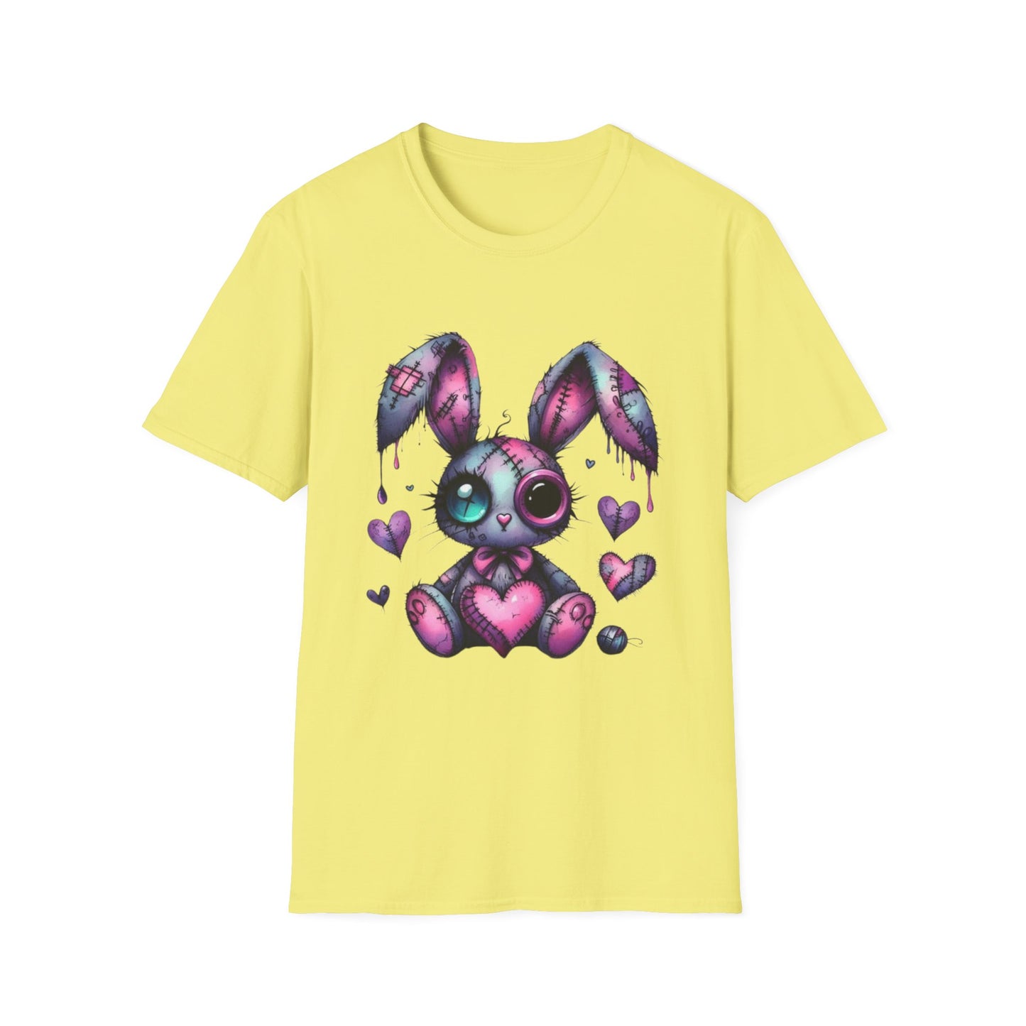 Playful Bunny Graphic T-Shirt - Softstyle Unisex Tee for Cute & Unique Casual Wear