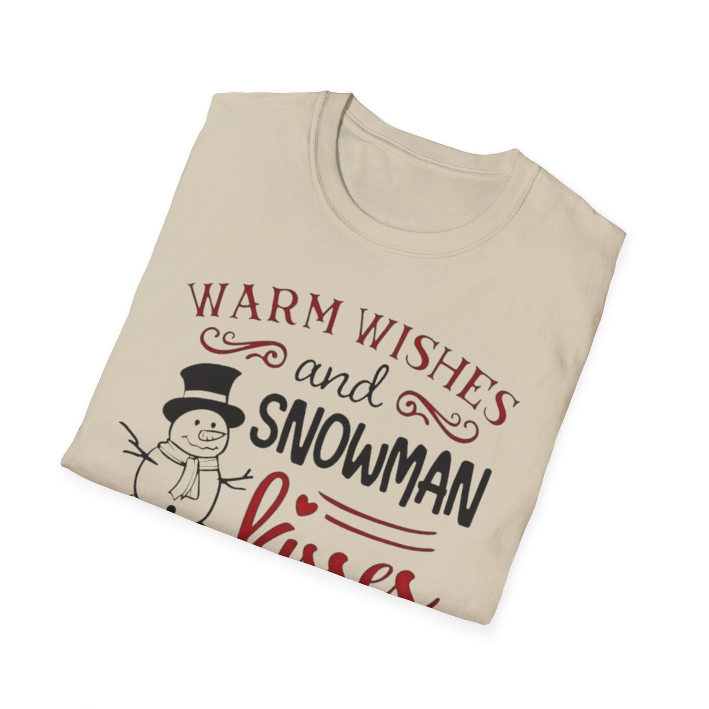 Winter- Warm Wishes Snowman Kisses T-Shirt Printify T-Shirt Rhythm & Drip Apparel