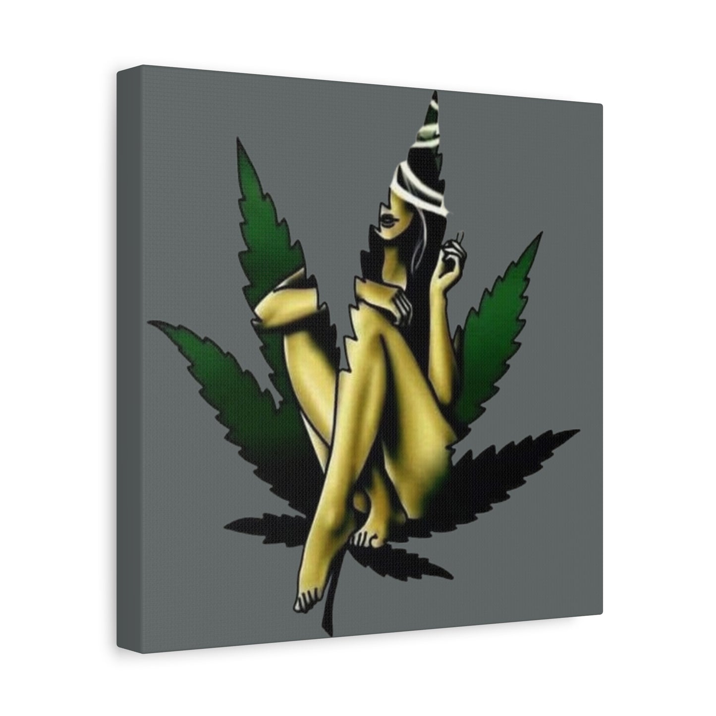 420- Artistic Cannabis Wall Canvas, Stretched Wall Art, Home Decor, Unique Gift, Bohemian Vibe, Chill Atmosphere Rhythm & Drip Canvas Rhythm & Drip Apparel