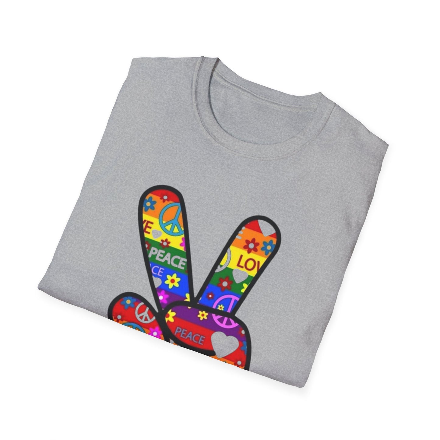 Colorful Peace and Love T-Shirt Printify T-Shirt Rhythm & Drip Apparel