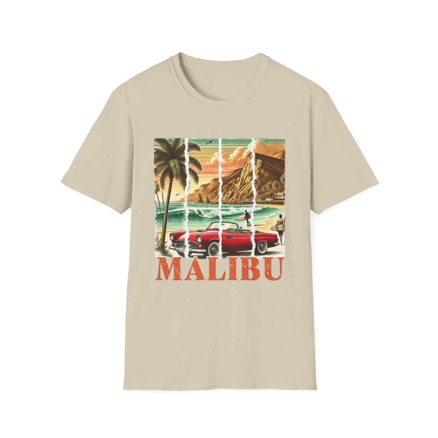 Summer- Malibu Vintage T-Shirt Sand Printify T-Shirt Rhythm & Drip Apparel