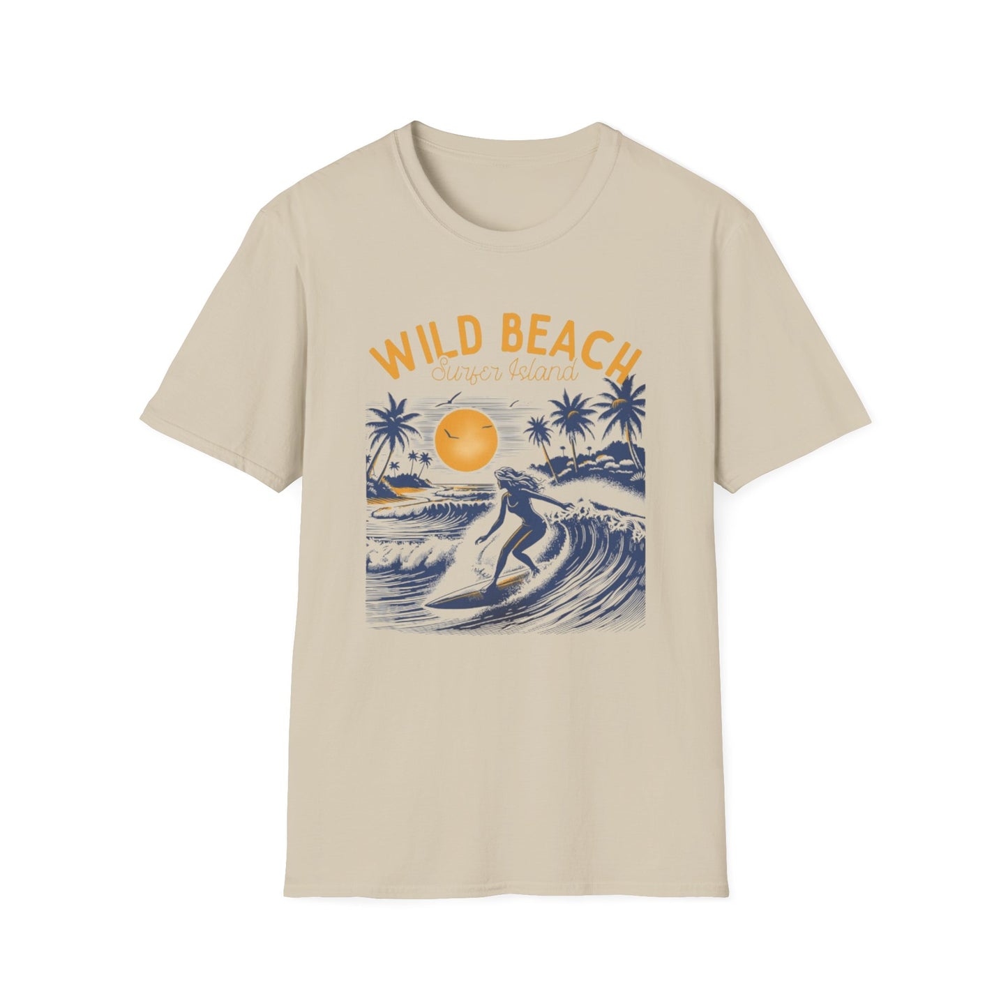 Summer- Wild Beach Surfing T-Shirt Sand Printify T-Shirt Rhythm & Drip Apparel