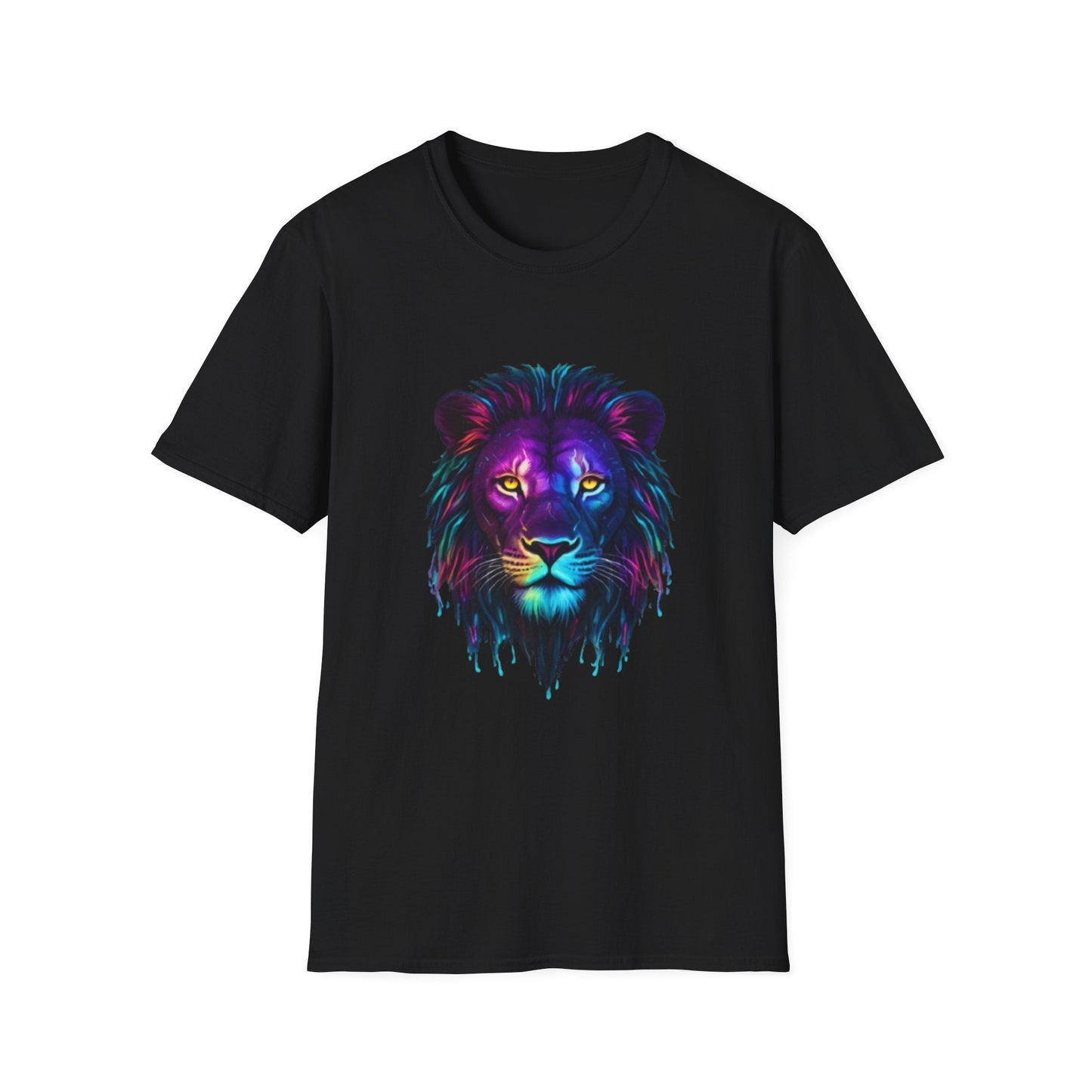 Vibrant Lion Graphic T-Shirt Black Printify T-Shirt Rhythm & Drip Apparel