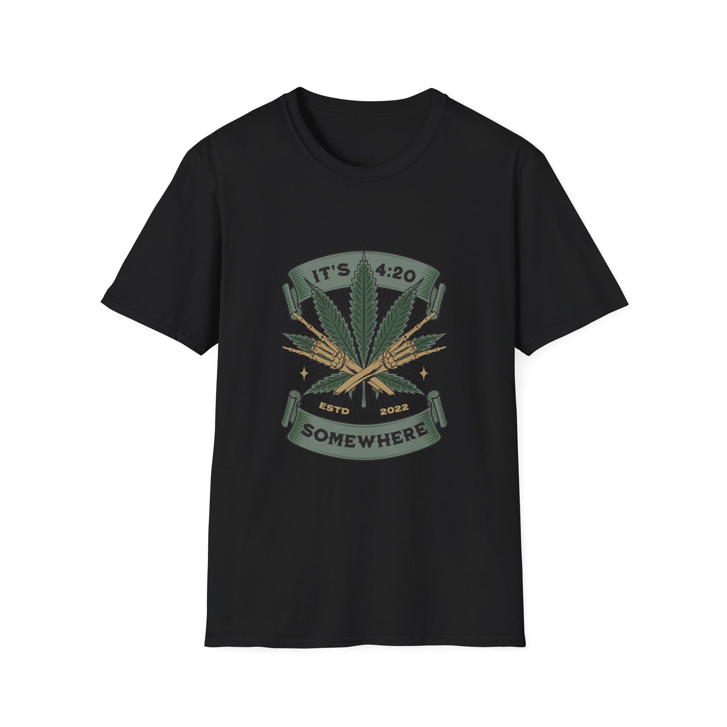 420 Celebration T-Shirt Black Printify T-Shirt Rhythm & Drip Apparel
