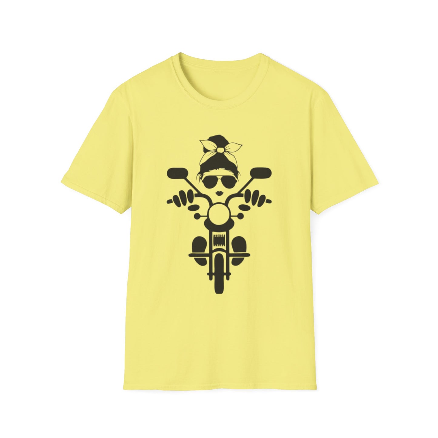 Biker Girl T-Shirt Cornsilk Printify T-Shirt Rhythm & Drip Apparel