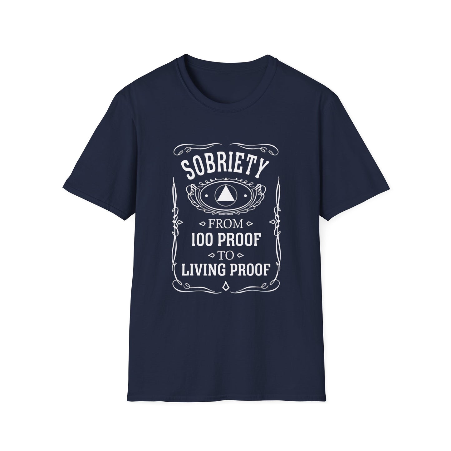 Addiction- Sobriety T-Shirt - Unisex Tee, Recovery Gift, Alcohol Awareness Apparel, Motivational Shirt, Sober Living Wear, Gift for Friends Navy Printify T-Shirt Rhythm & Drip Apparel