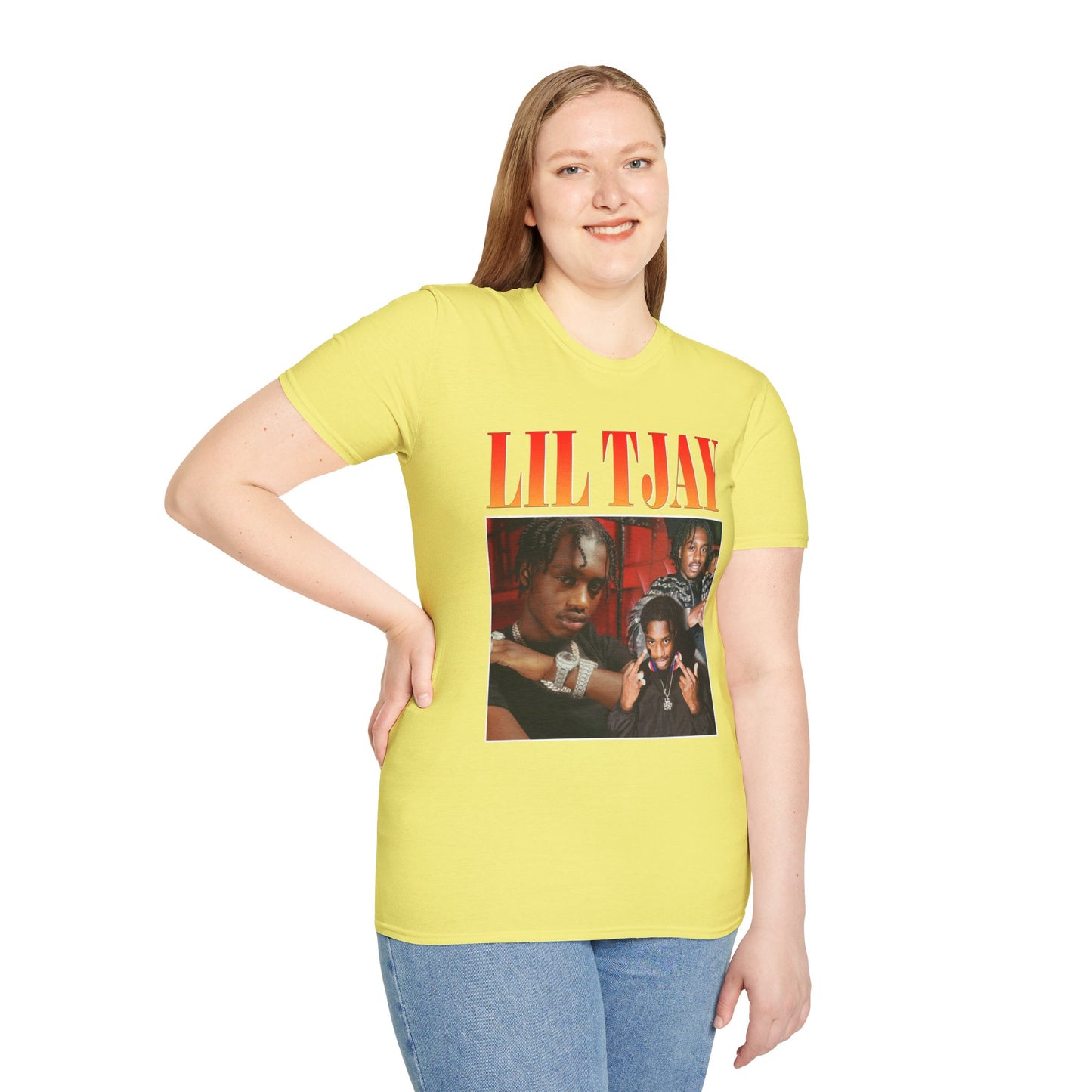 Lil Tjay Unisex Softstyle T-Shirt - Retro Graphic Tee for Music Fans - Rhythm & Drip