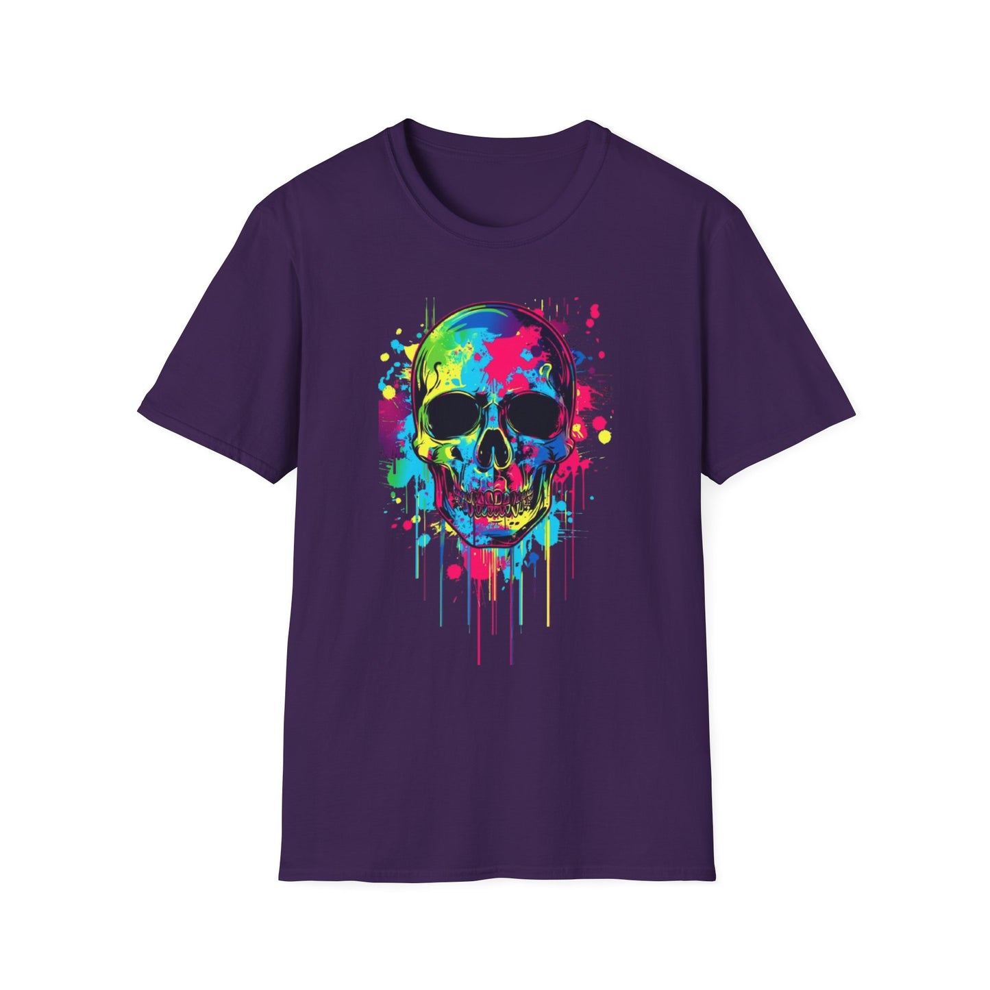 Colorful Skull Graphic T-Shirt Purple Printify T-Shirt Rhythm & Drip Apparel