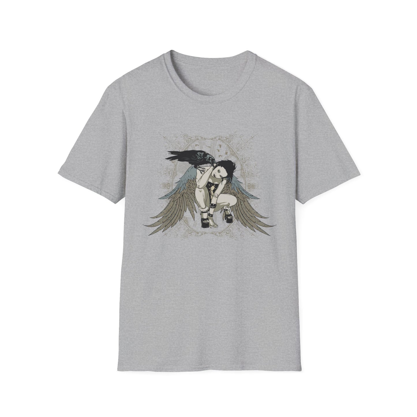 Artistic Raven Design Sport Grey Printify T-Shirt Rhythm & Drip Apparel