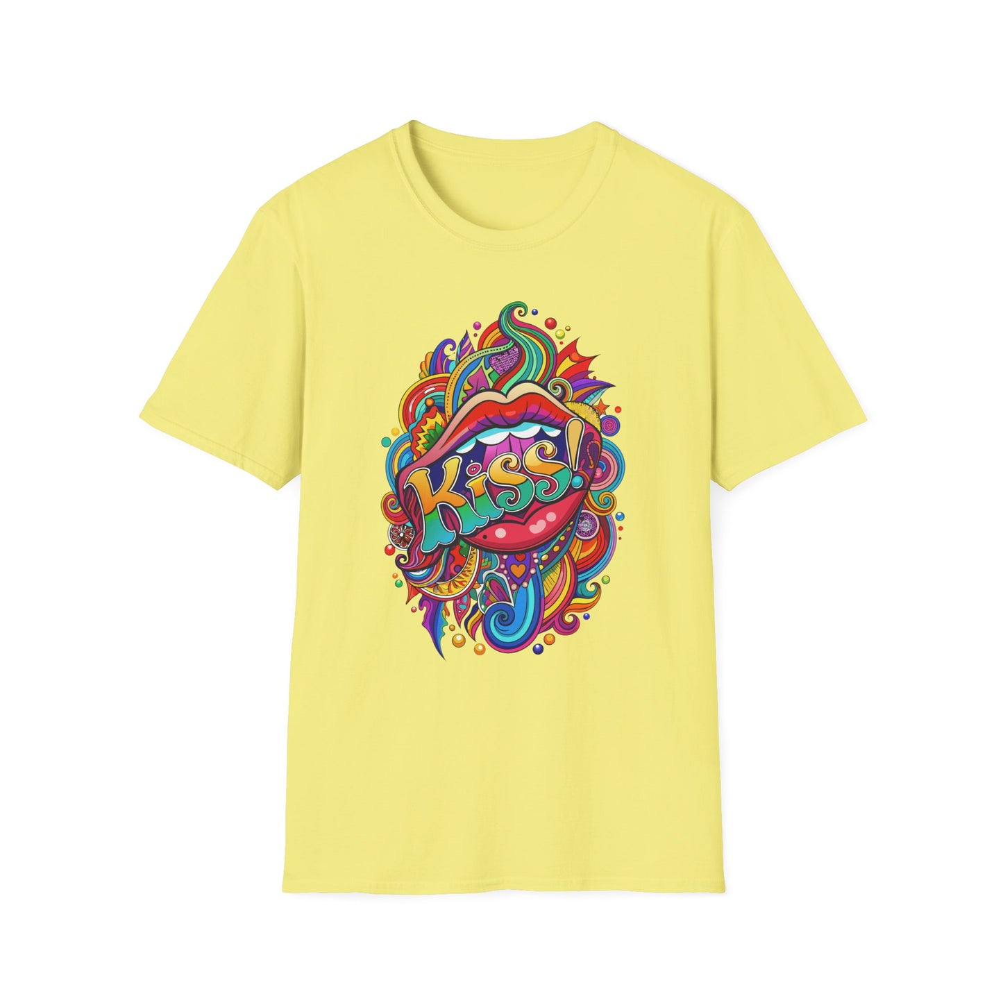 Vibrant Kiss Graphic T-Shirt Cornsilk Printify T-Shirt Rhythm & Drip Apparel