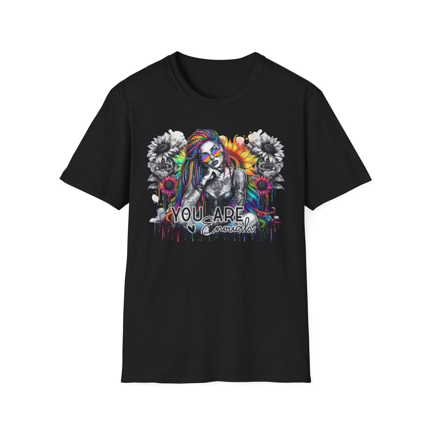 You Are Enough T-Shirt Black Printify T-Shirt Rhythm & Drip Apparel