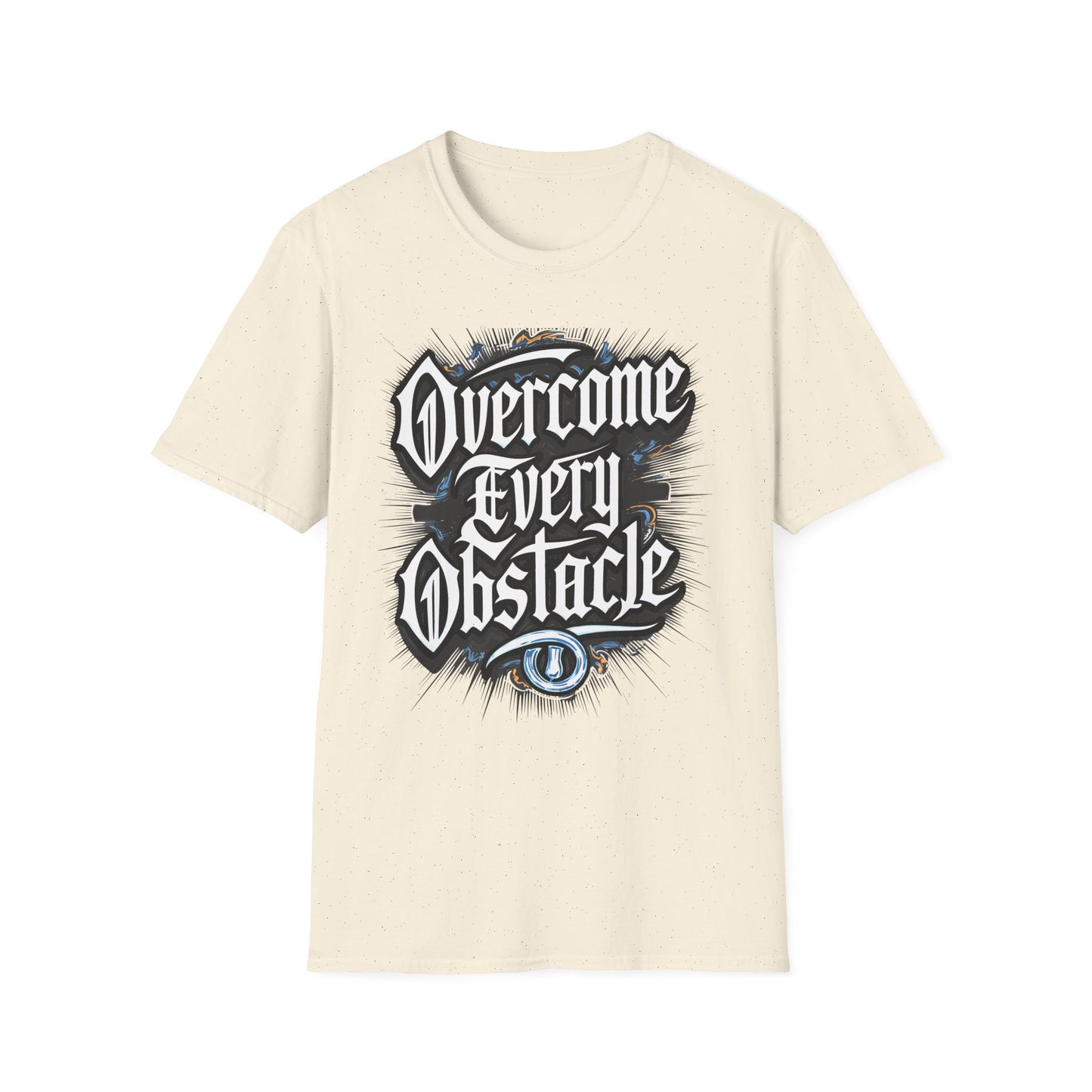 Inspirational Unisex Softstyle T-Shirt – "Overcome Every Obstacle"