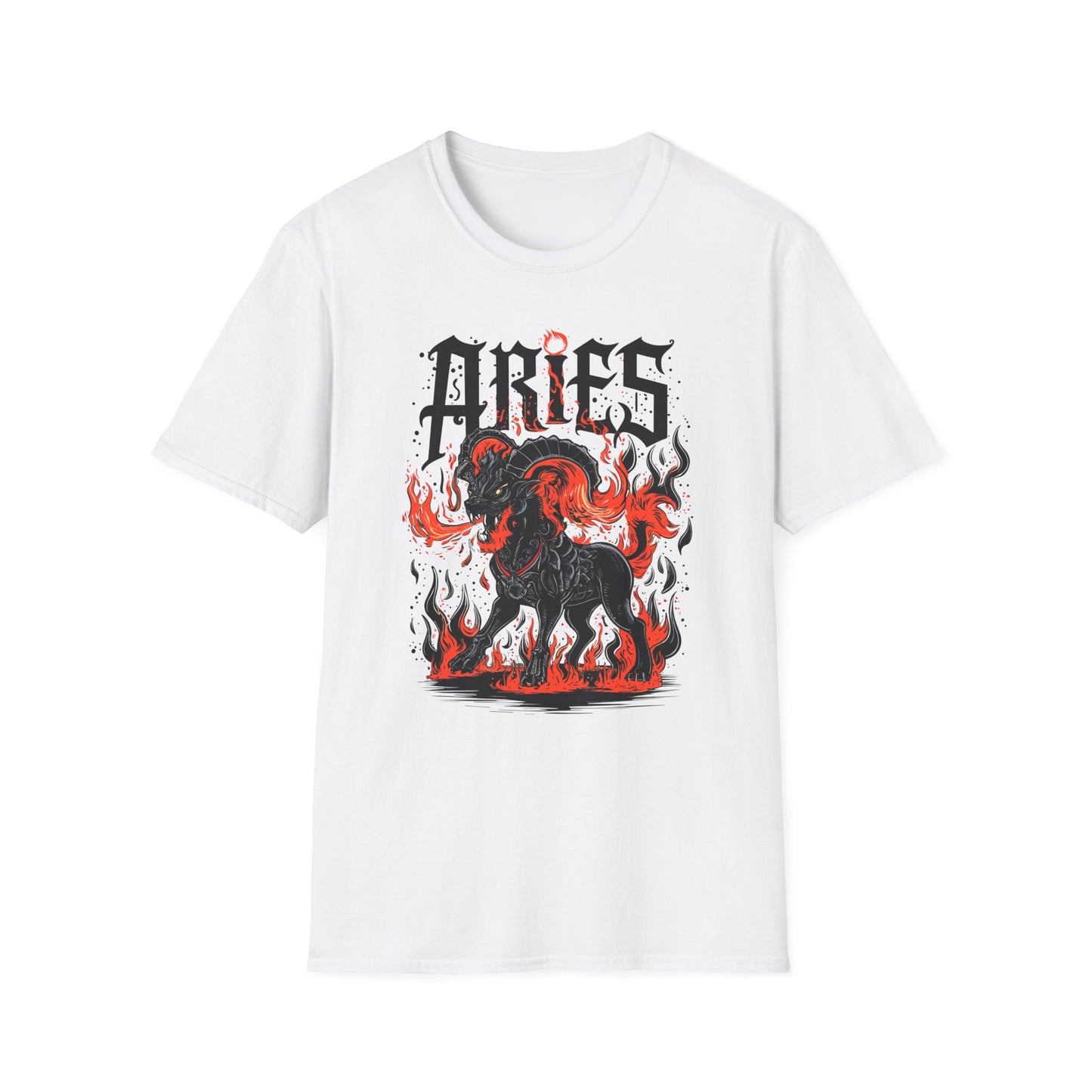 Aries Zodiac Graphic T-Shirt White Printify T-Shirt Rhythm & Drip Apparel