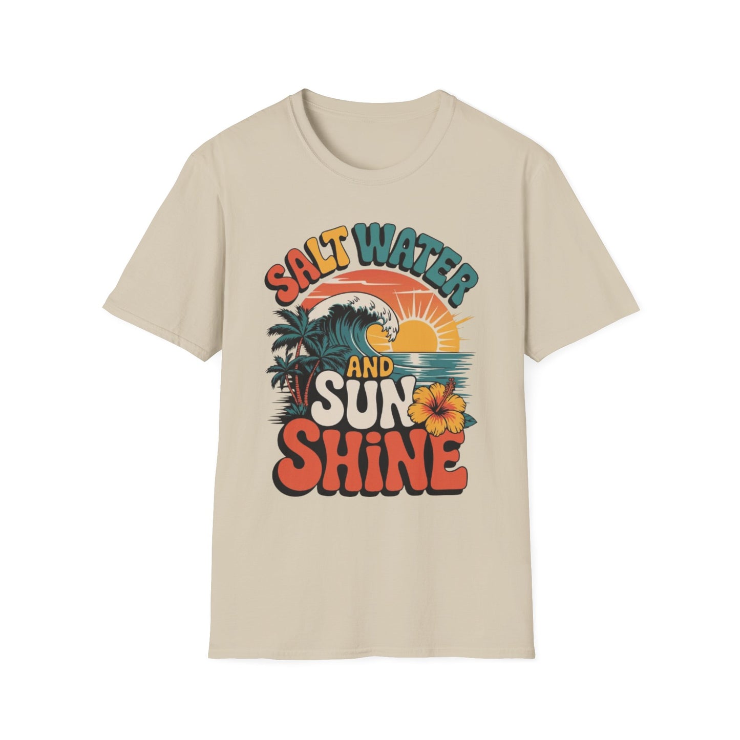 Summer- Salt Water & Sunshine Tee Sand Printify T-Shirt Rhythm & Drip Apparel