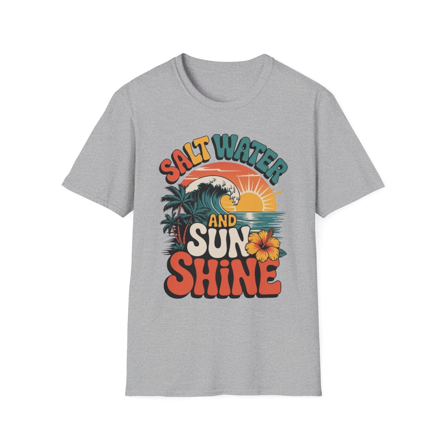 Summer- Salt Water & Sunshine Tee Sport Grey Printify T-Shirt Rhythm & Drip Apparel
