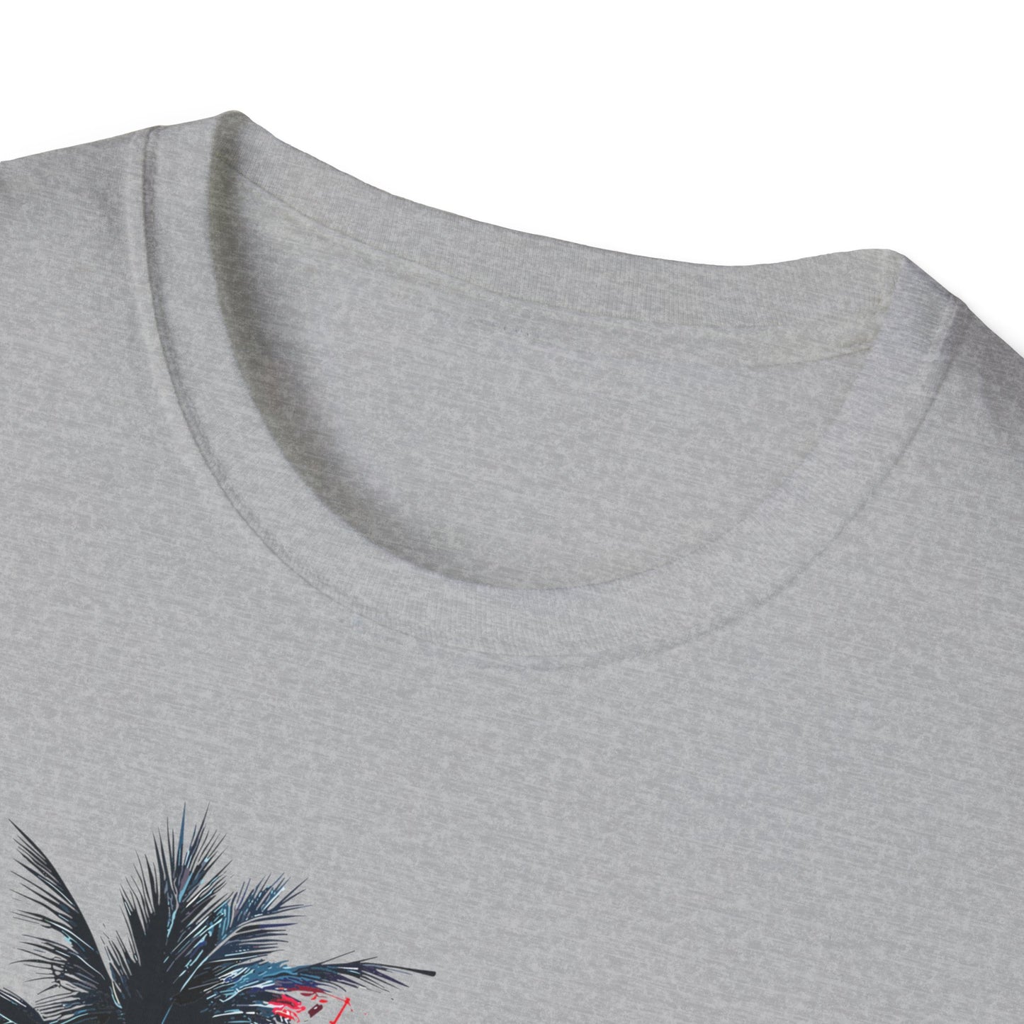 West Side Vibe Unisex Softstyle T-Shirt - Colorful Wheel & Palm Design Printify T-Shirt Rhythm & Drip Apparel