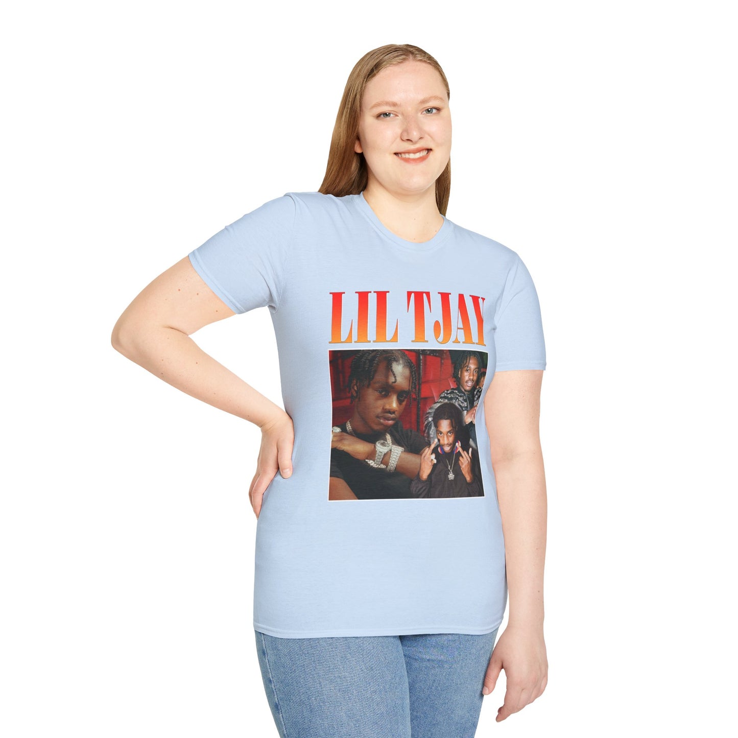 Lil Tjay Unisex Softstyle T-Shirt - Retro Graphic Tee for Music Fans - Rhythm & Drip