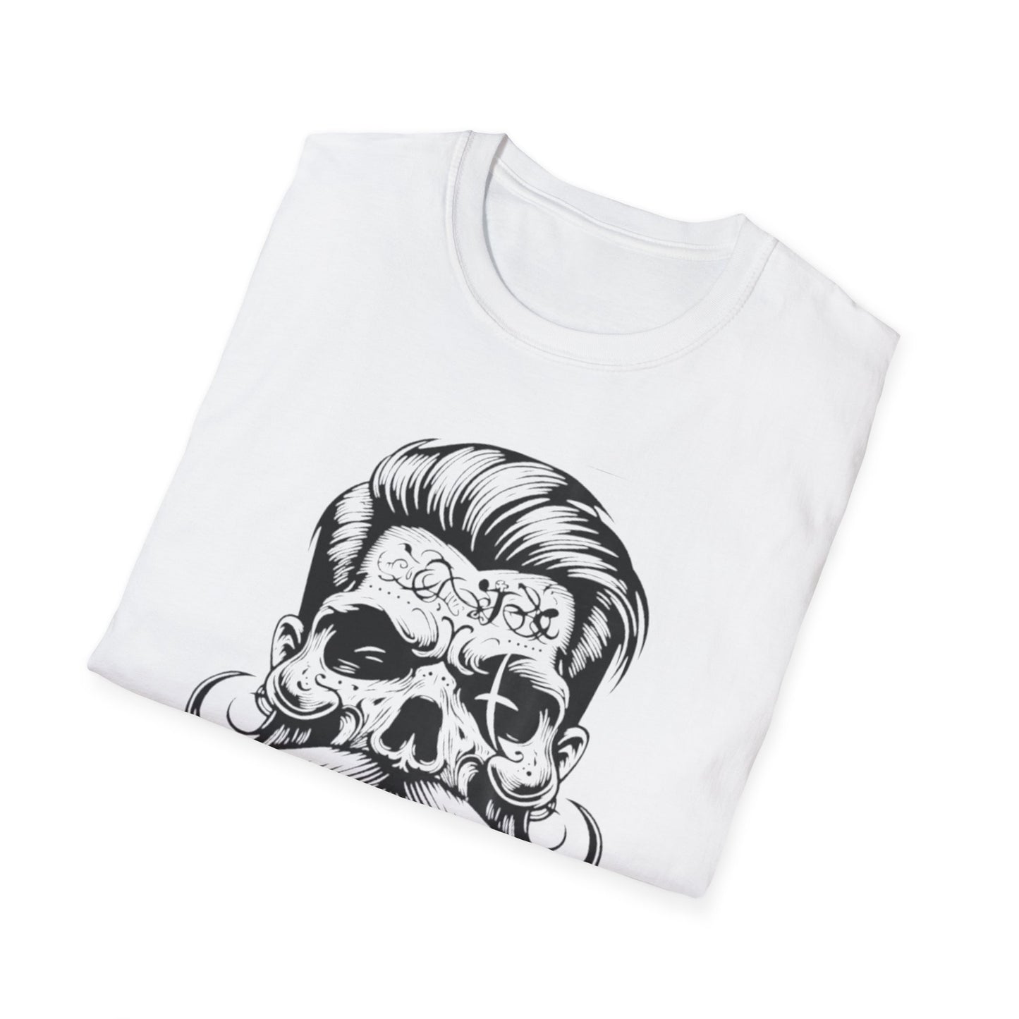 Stylish Skull Beard T-Shirt Printify T-Shirt Rhythm & Drip Apparel