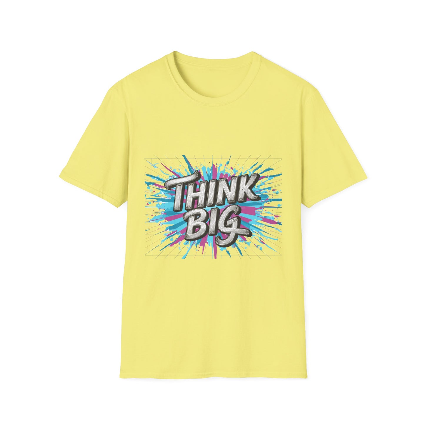 Inspirational Unisex Softstyle T-Shirt - 'Think Big' Motivational Graphic Tee