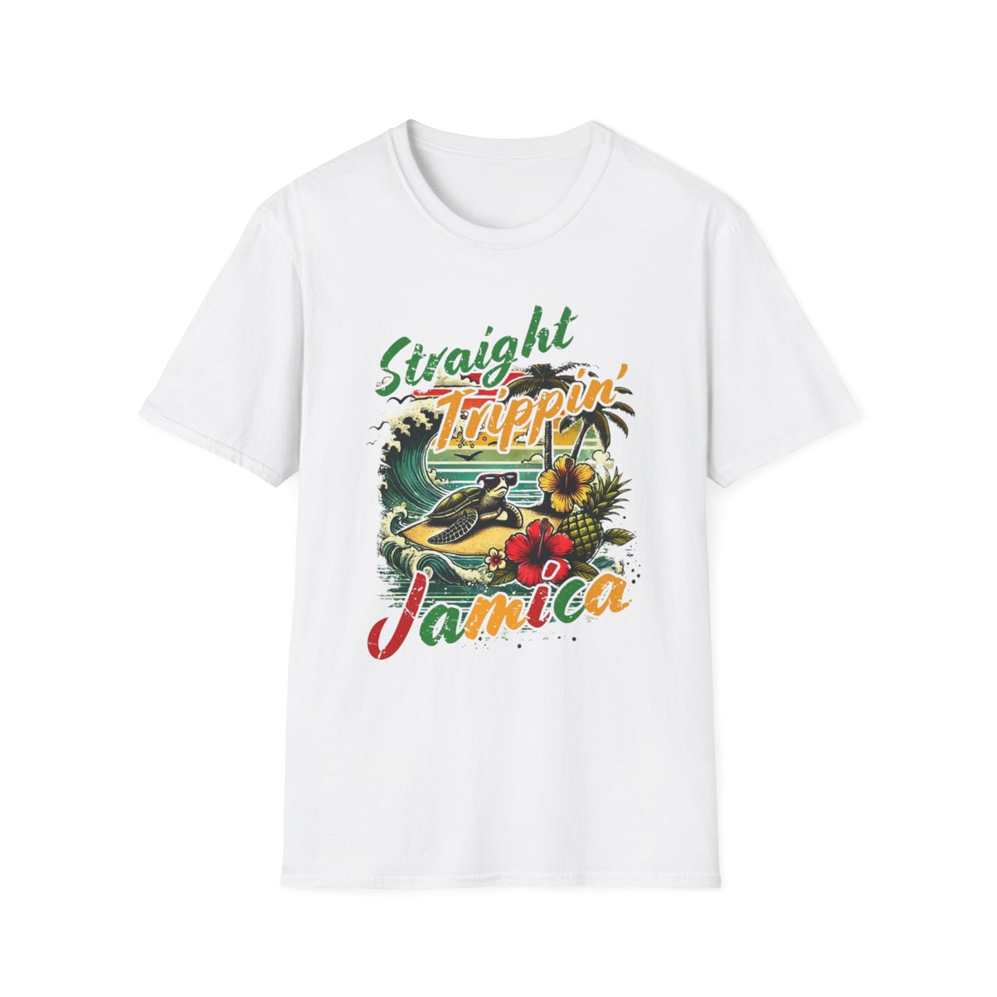Summer- Straight Trippin' Jamaica Tee White Printify T-Shirt Rhythm & Drip Apparel