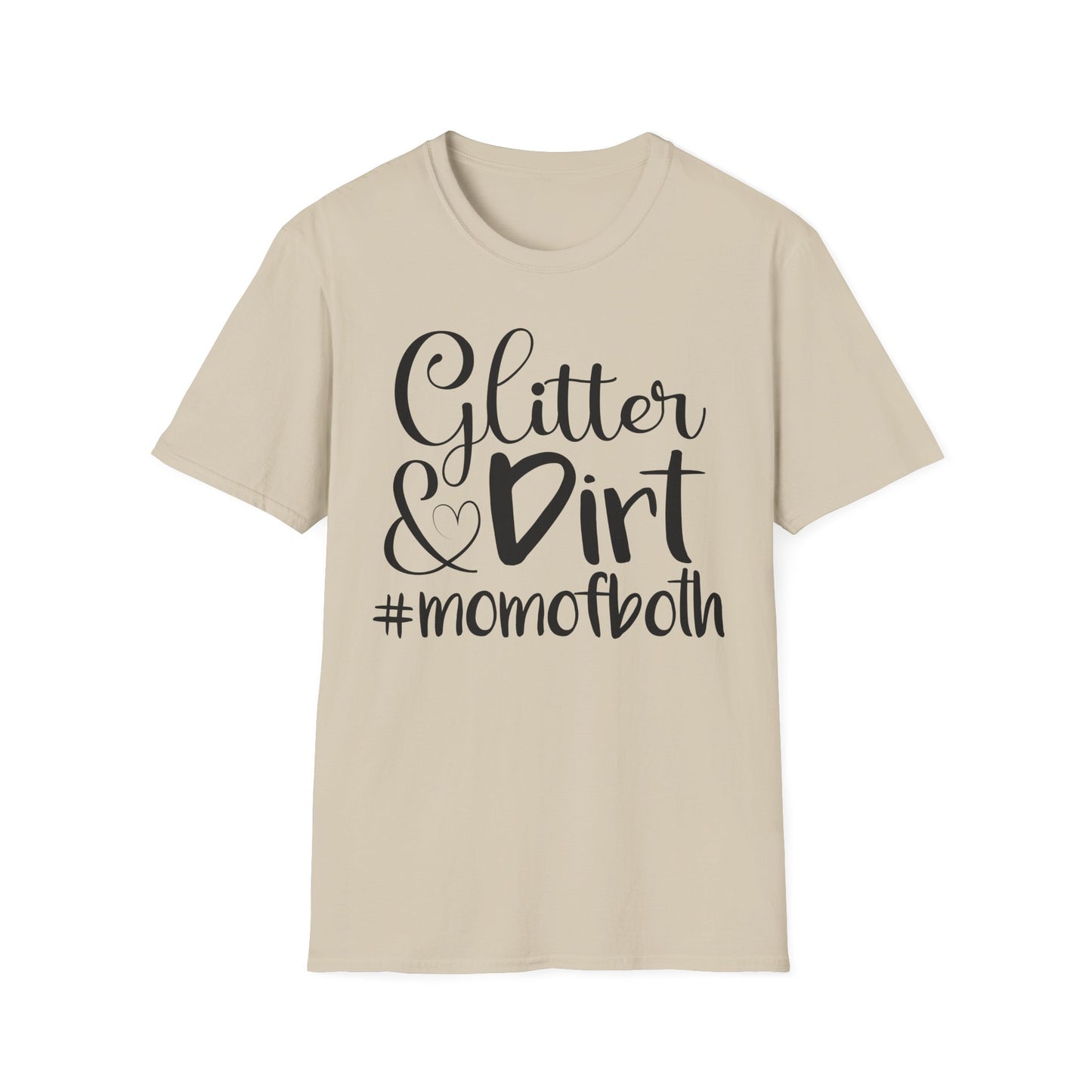 Mom of Both Glitter & Dirt T-Shirt Sand Printify T-Shirt Rhythm & Drip Apparel