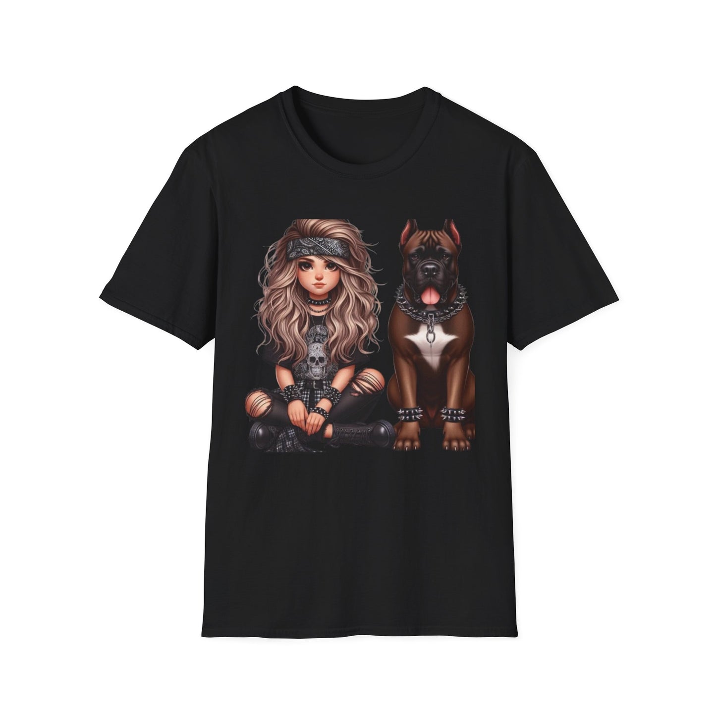 A Girl And Her Dog 5 T-Shirt Black Printify T-Shirt Rhythm & Drip Apparel