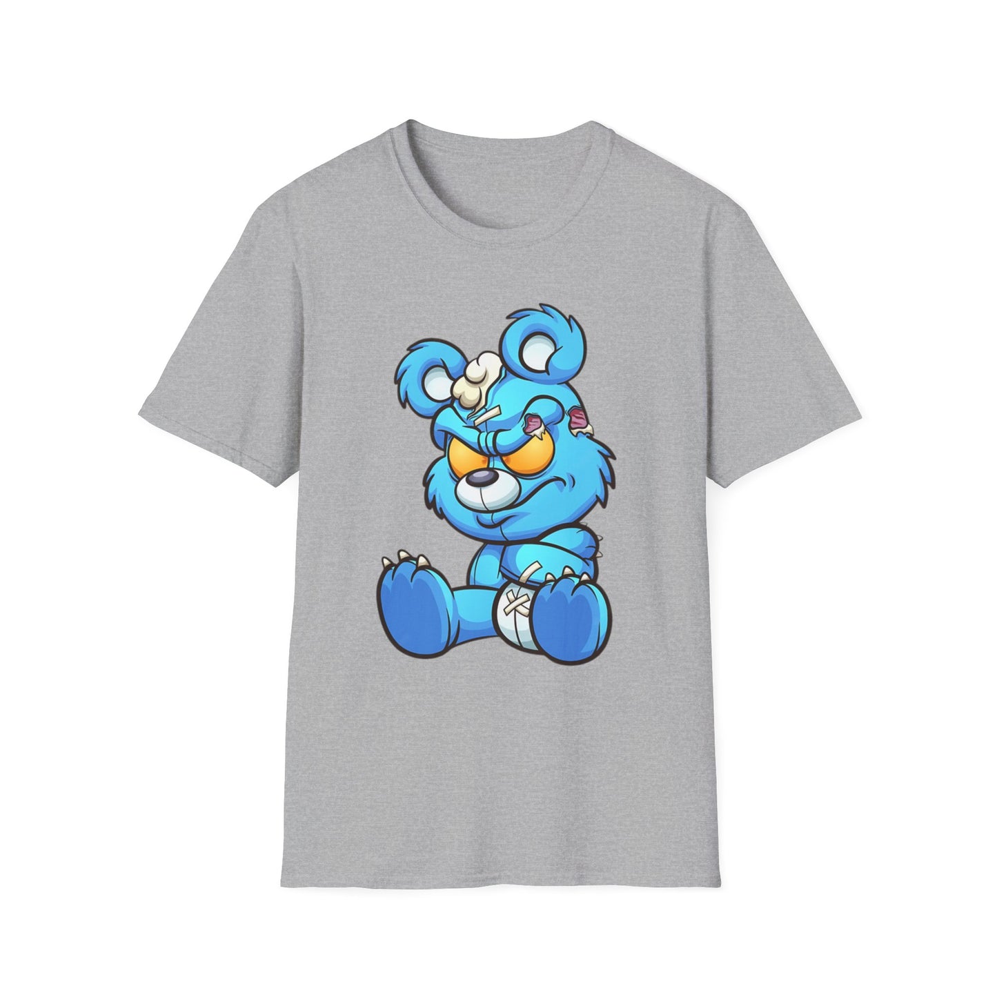 Blue Cartoon Bear T-Shirt Sport Grey Printify T-Shirt Rhythm & Drip Apparel