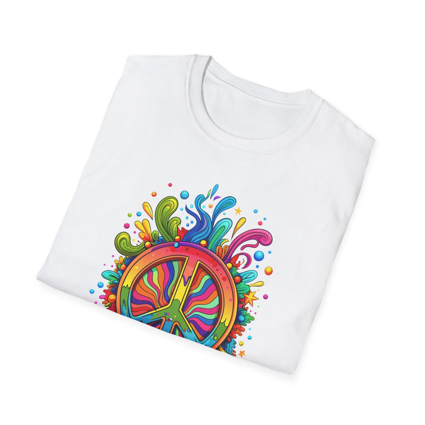 Vibrant Peace Sign T-Shirt Printify T-Shirt Rhythm & Drip Apparel