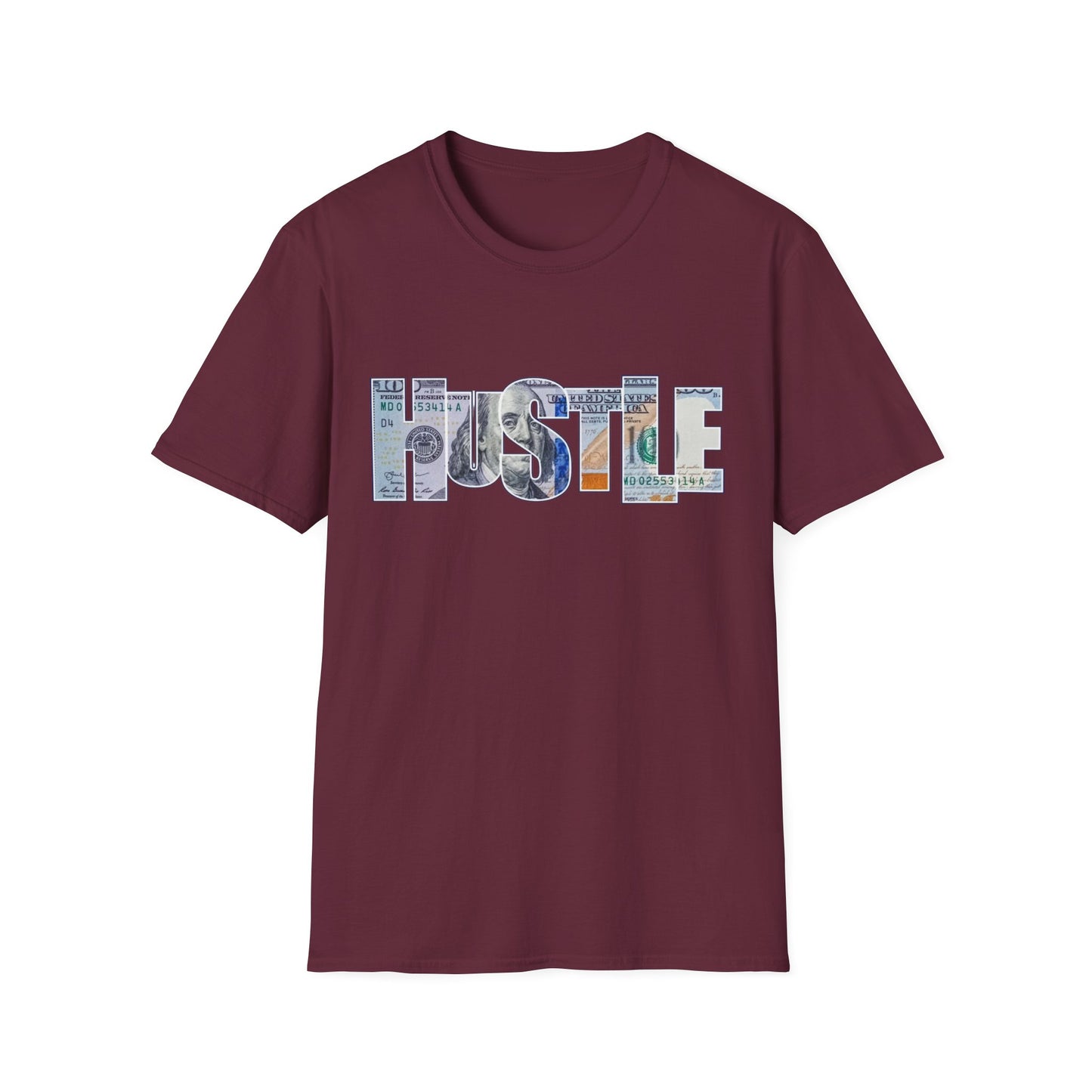 Hustle T-Shirt Maroon Printify T-Shirt Rhythm & Drip Apparel