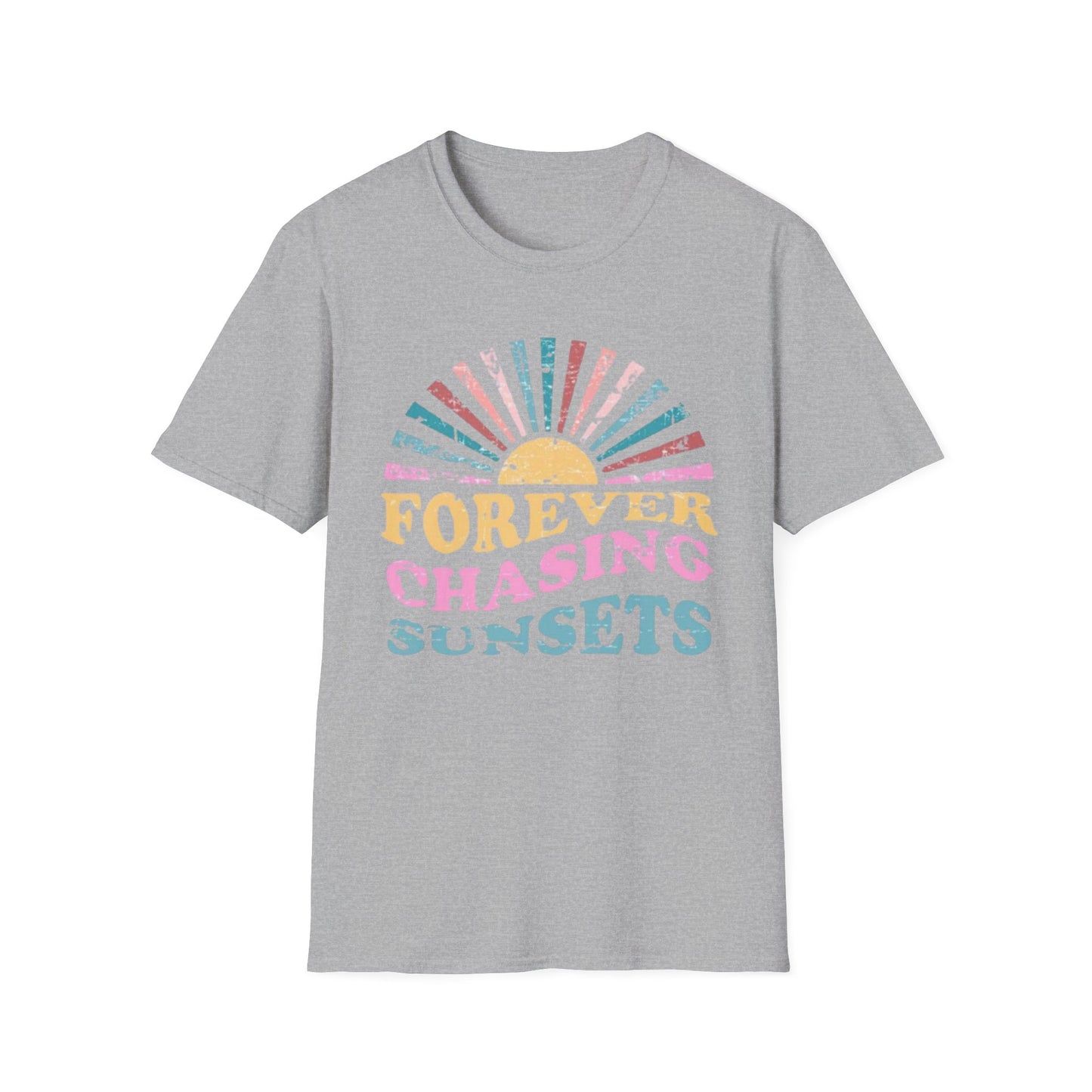Summer- Forever Chasing Sunsets T-Shirt Sport Grey Printify T-Shirt Rhythm & Drip Apparel