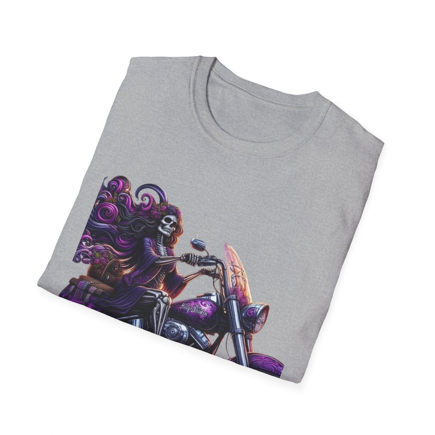 Woman Skeleton Biker T-Shirt Printify T-Shirt Rhythm & Drip Apparel