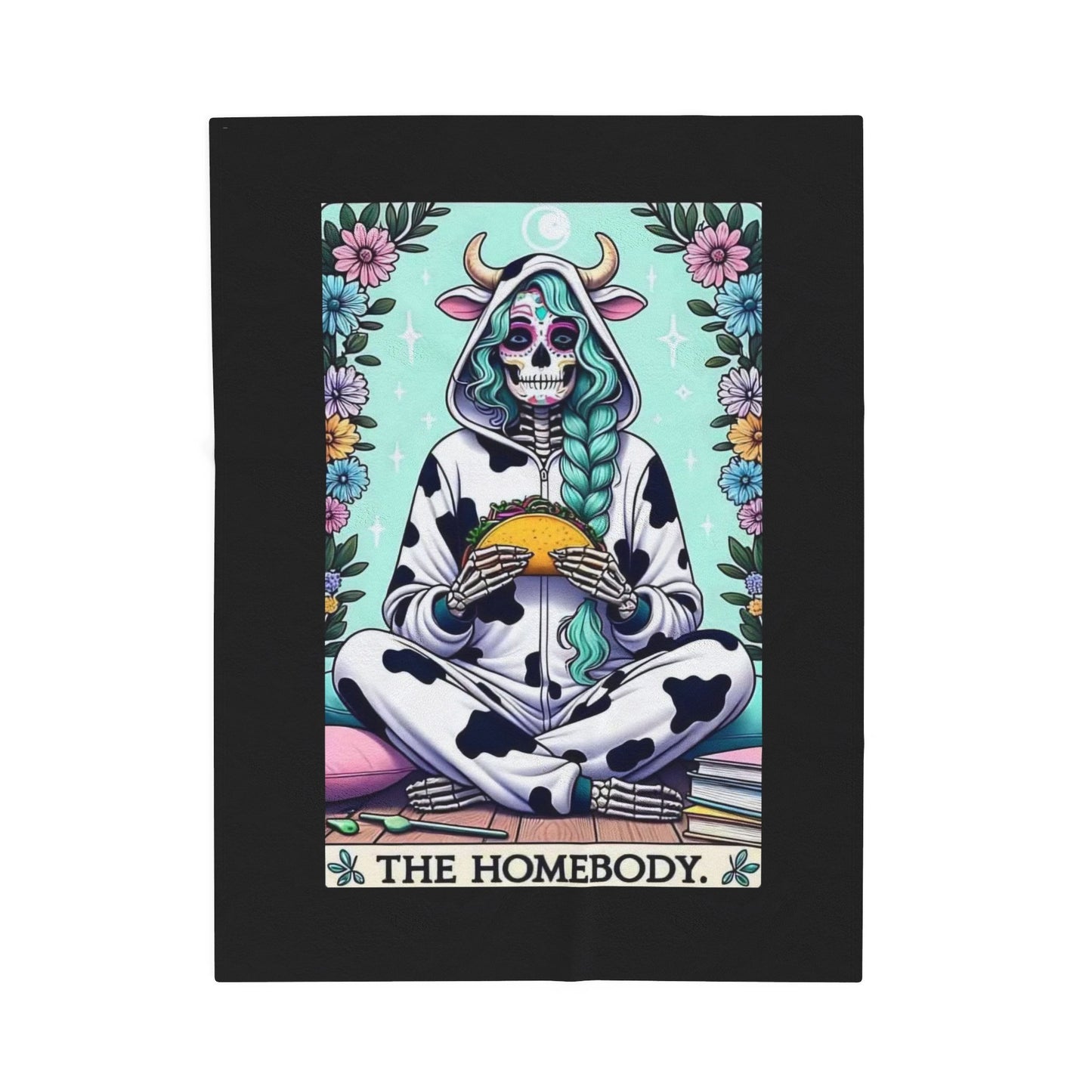 Tarot- Homebody Velveteen Plush Blanket, Soft Throw for Home Decor, Gift for Cow Lovers, Perfect for Cozy Nights, Unique Wall Art 30" × 40" Printify All Over Prints Rhythm & Drip Apparel