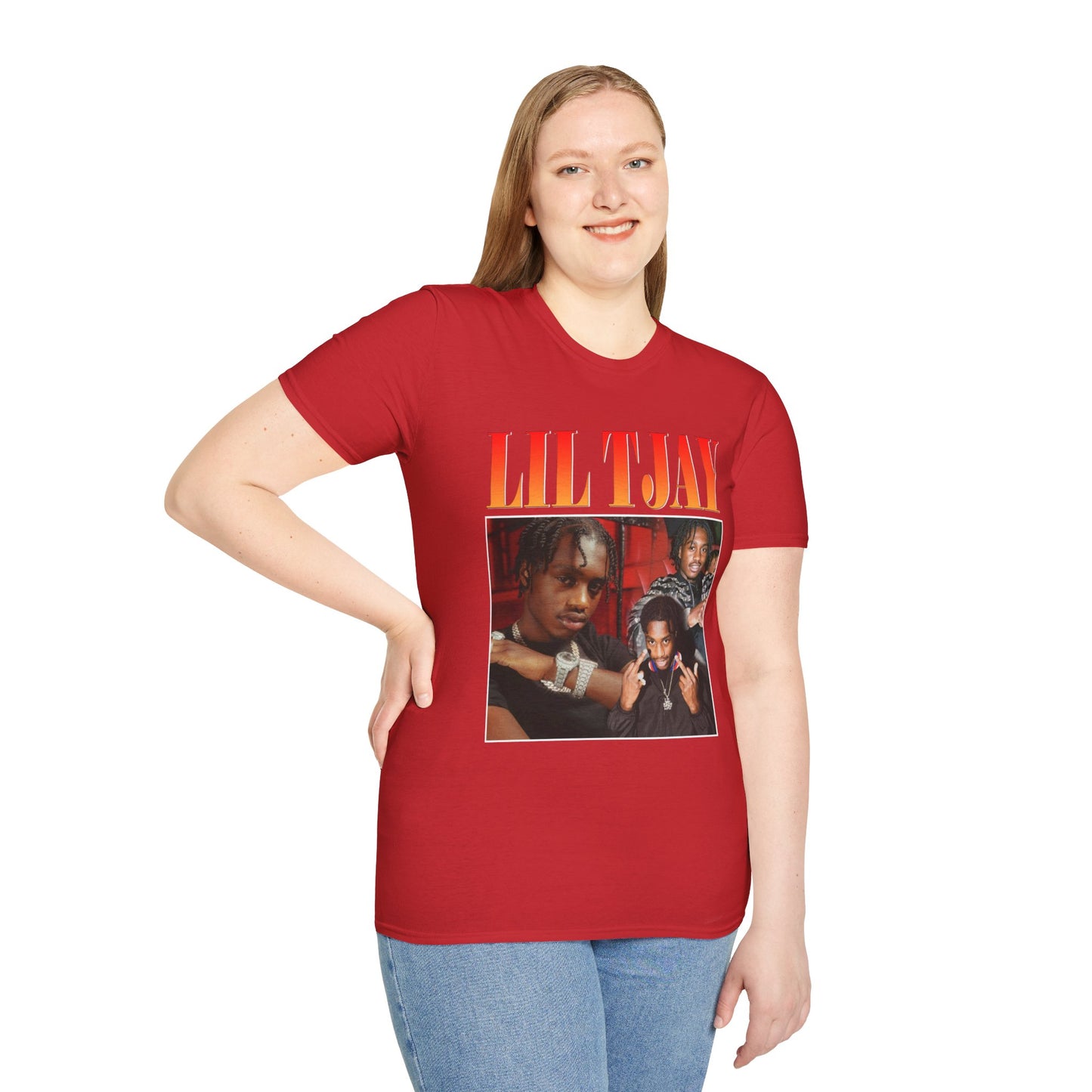 Lil Tjay Unisex Softstyle T-Shirt - Retro Graphic Tee for Music Fans - Rhythm & Drip