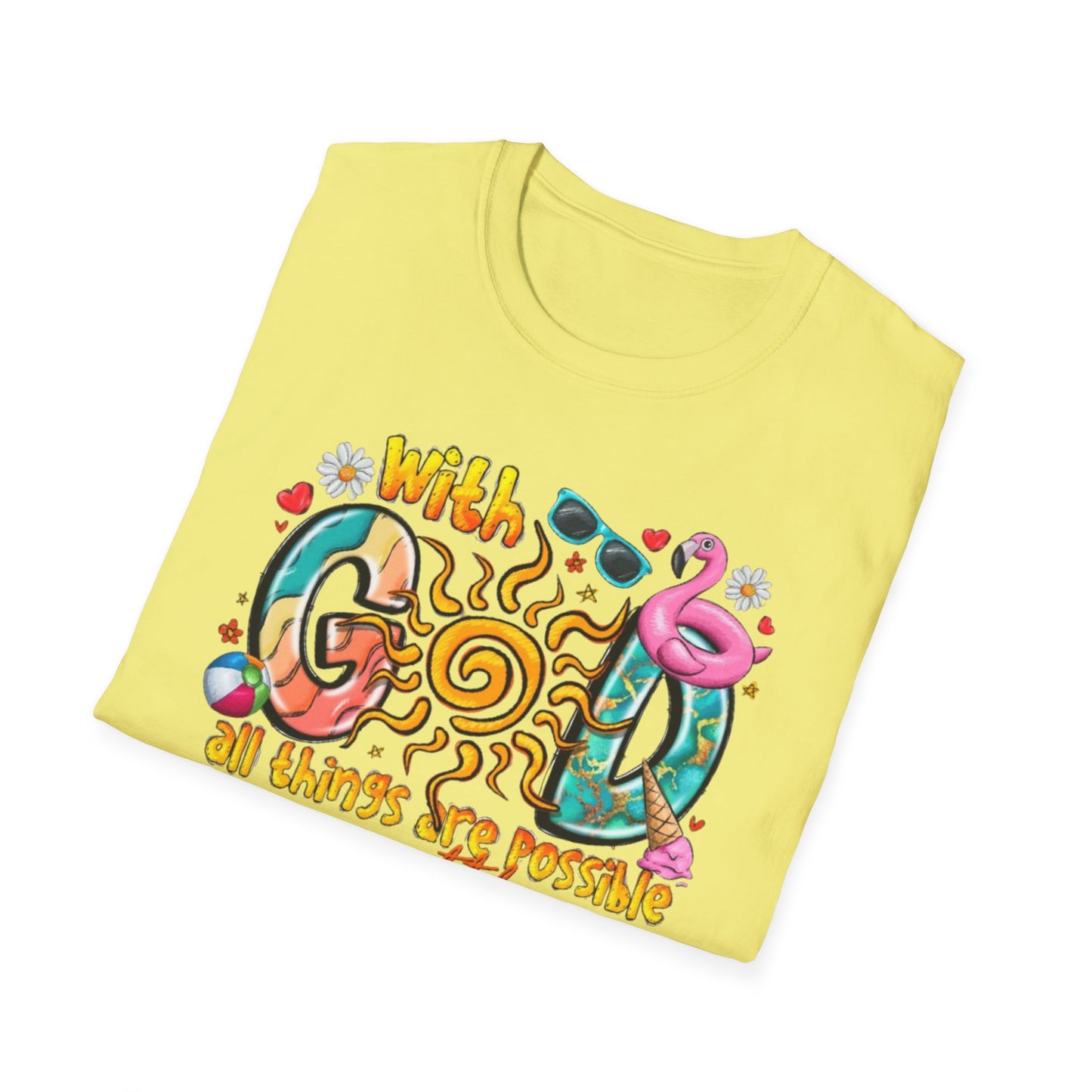 With God, All Things Are Possible T-Shirt Printify T-Shirt Rhythm & Drip Apparel