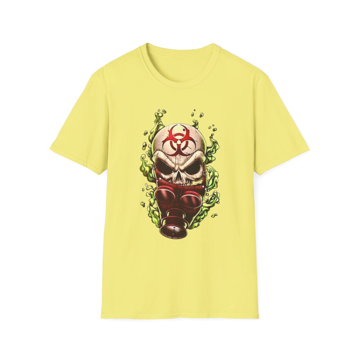 Biohazard Skull Unisex T-Shirt Cornsilk Printify T-Shirt Rhythm & Drip Apparel