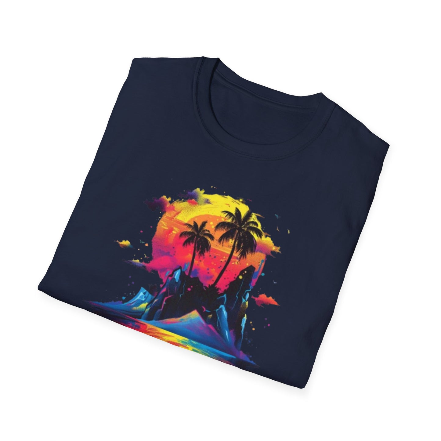 Vibrant Tropical Sunset T-Shirt Printify T-Shirt Rhythm & Drip Apparel