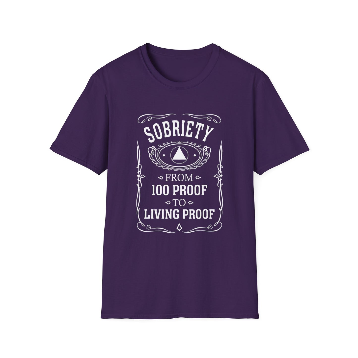 Addiction- Sobriety T-Shirt - Unisex Tee, Recovery Gift, Alcohol Awareness Apparel, Motivational Shirt, Sober Living Wear, Gift for Friends Purple Printify T-Shirt Rhythm & Drip Apparel