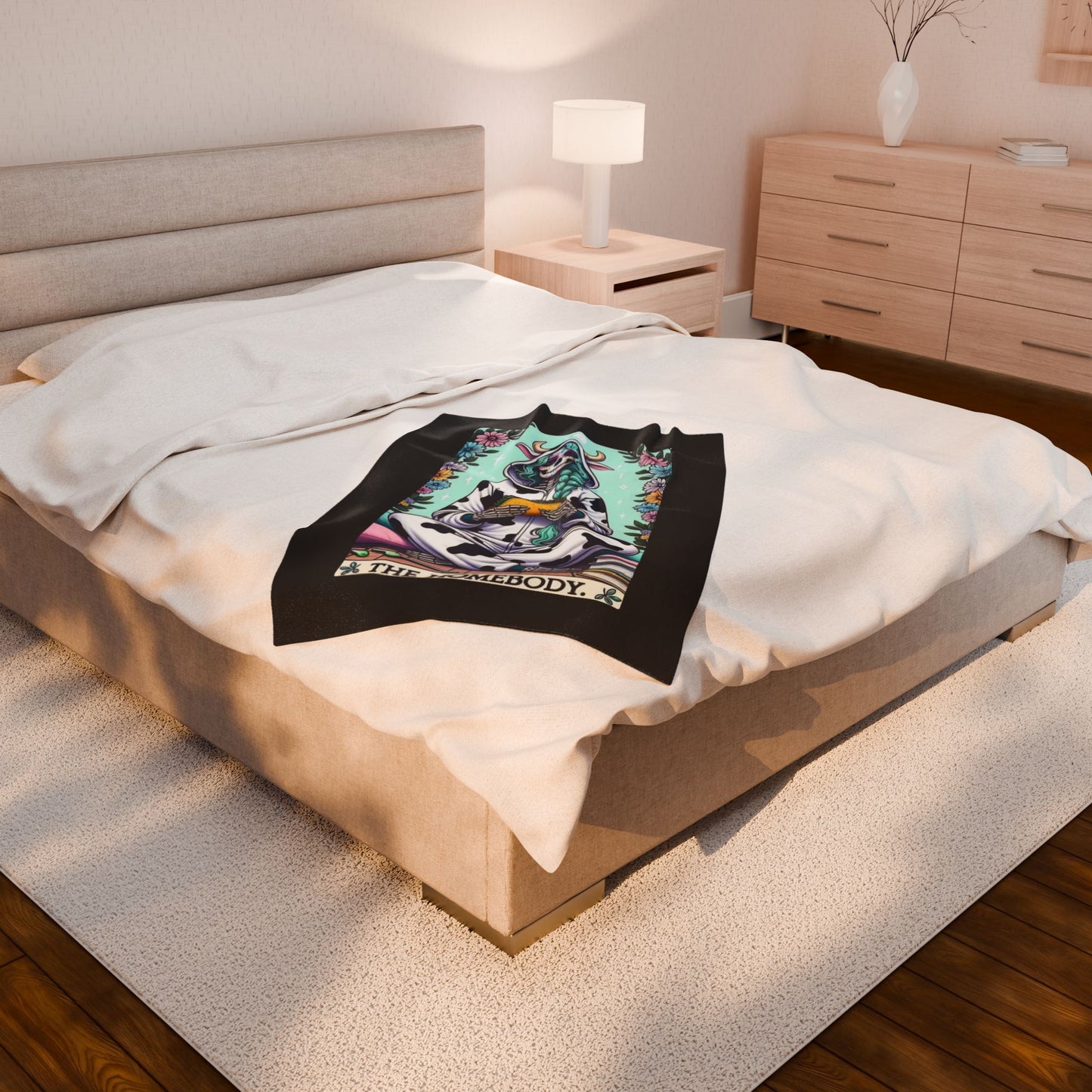 Tarot- Homebody Velveteen Plush Blanket, Soft Throw for Home Decor, Gift for Cow Lovers, Perfect for Cozy Nights, Unique Wall Art Printify All Over Prints Rhythm & Drip Apparel