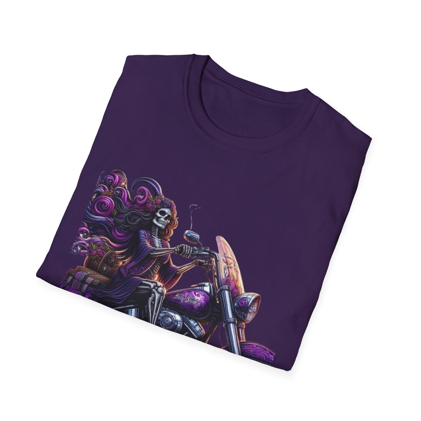 Woman Skeleton Biker T-Shirt Printify T-Shirt Rhythm & Drip Apparel