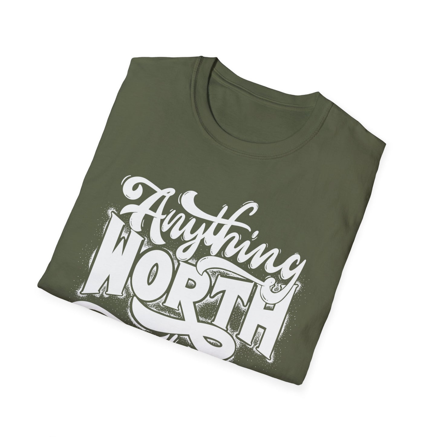Inspirational Quote T-Shirt: 'Anything Worth Having Takes Time' - Motivational Unisex Softstyle Tee