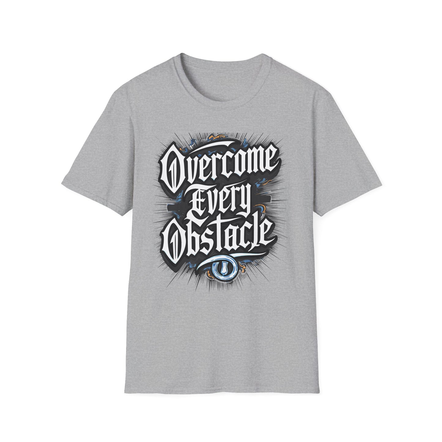 Inspirational Unisex Softstyle T-Shirt – "Overcome Every Obstacle"