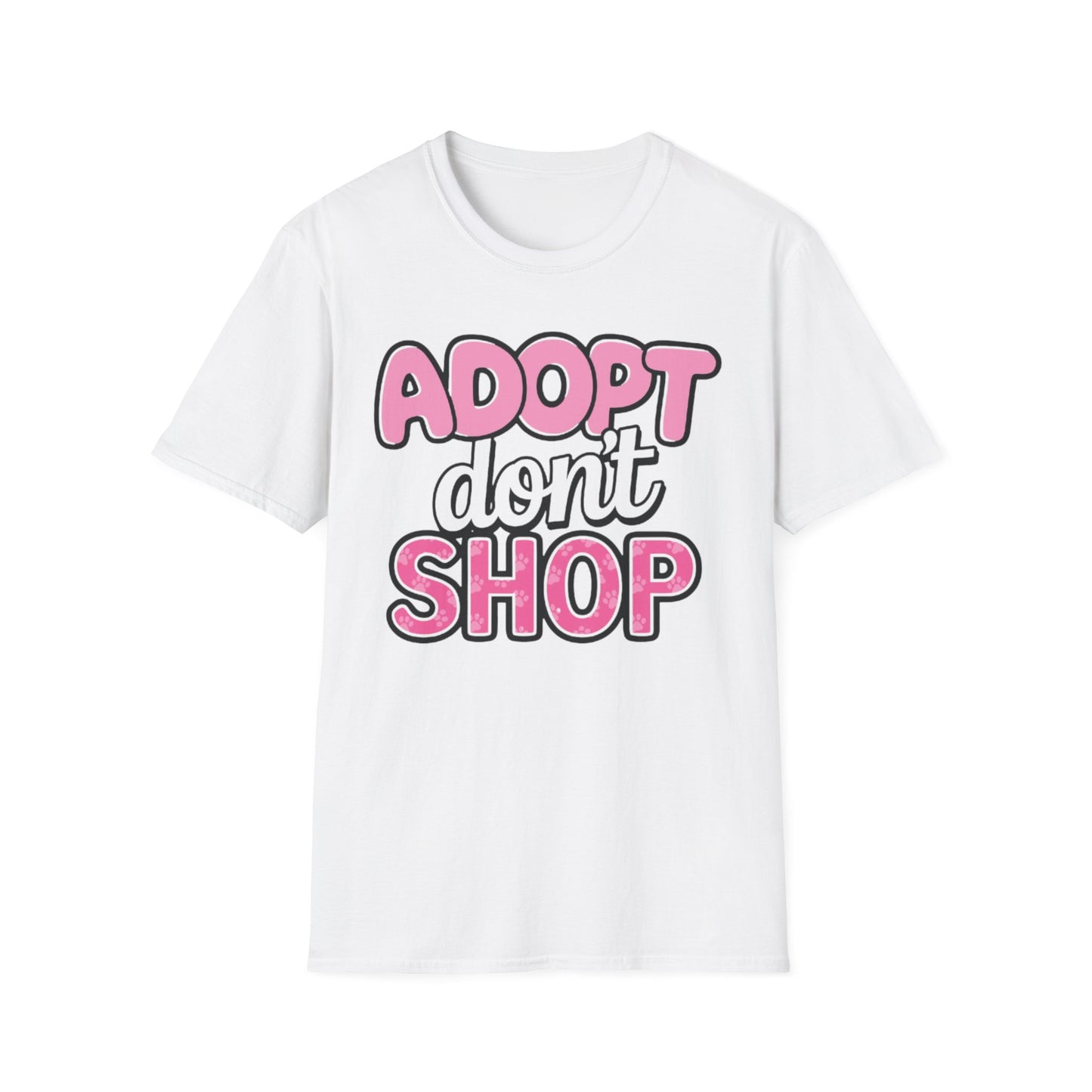 Adopt Don't Shop T-Shirt White Printify T-Shirt Rhythm & Drip Apparel